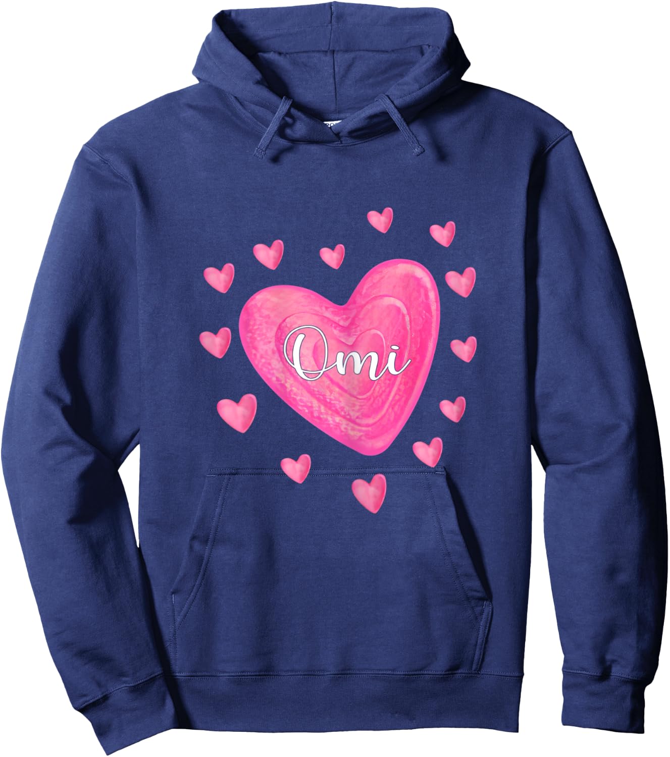 Valentine’s Day Lovely Omi Heart Hoodie - Hoodie | Navy