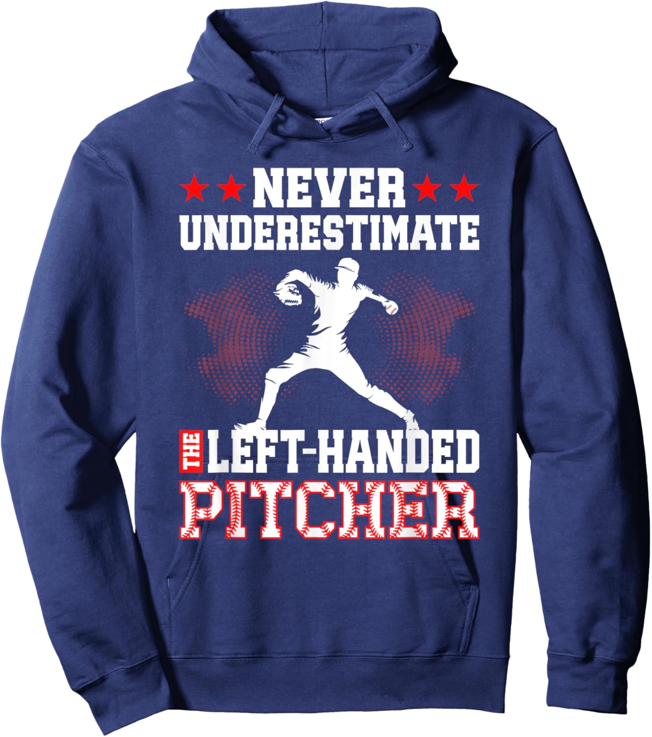 Baseball Left-Handed Pitcher Hoodie - Hoodie | Navy