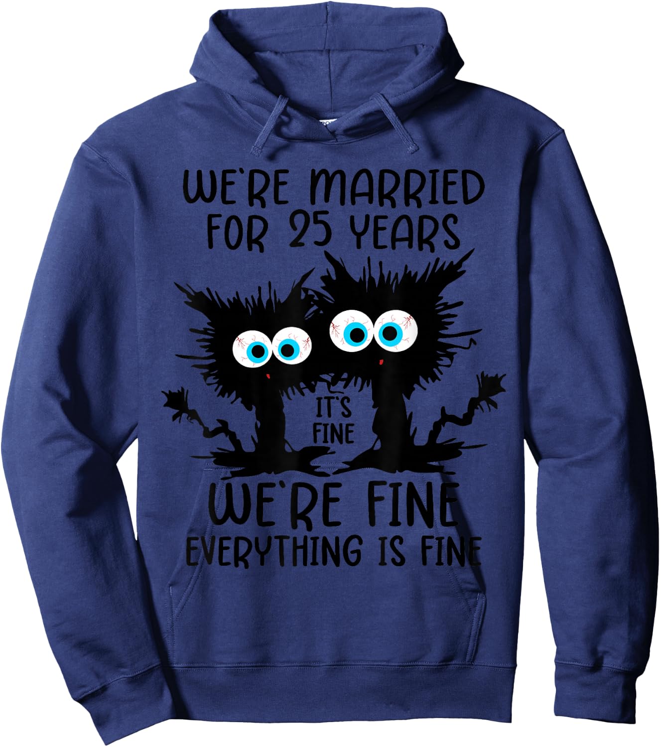 Silver Wedding We're Married For 25 Years Hoodie - Hoodie | Navy