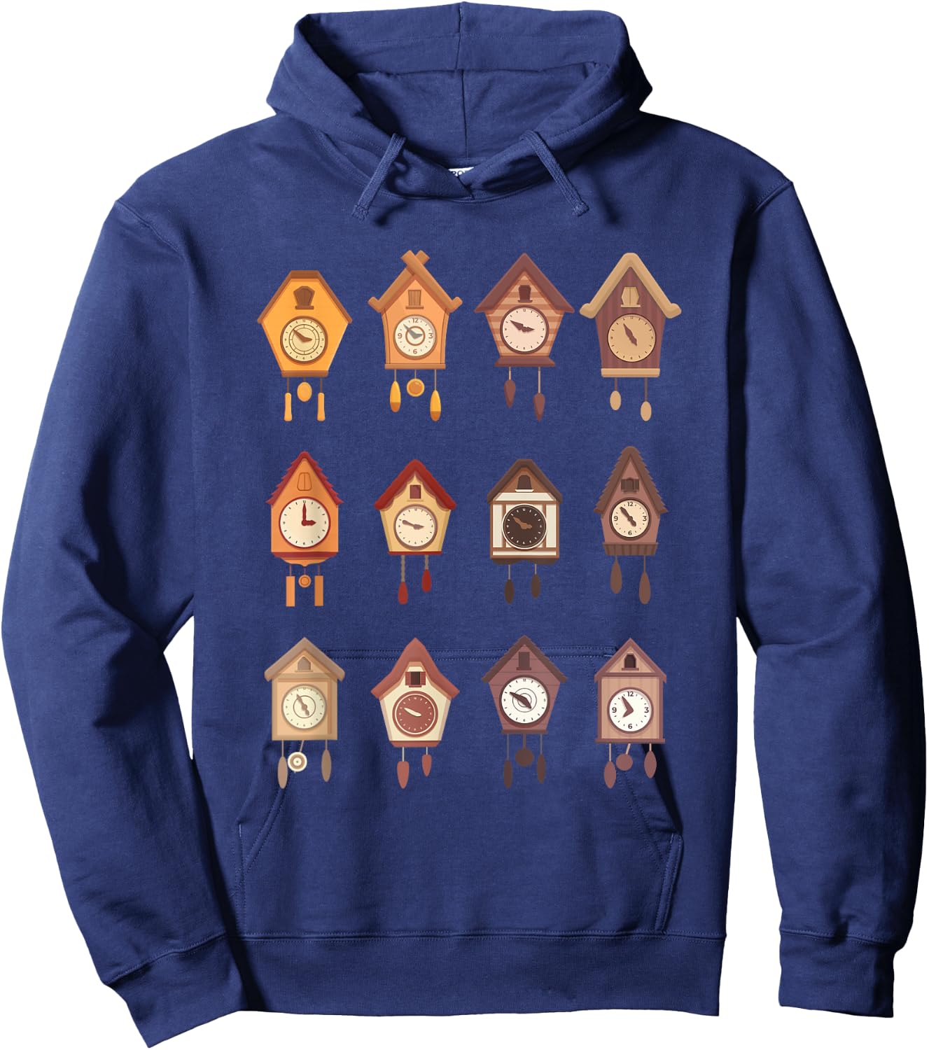 Cuckoo Time Clock Shaped Animal Bird Cuckoo Hoodie - Hoodie | Navy