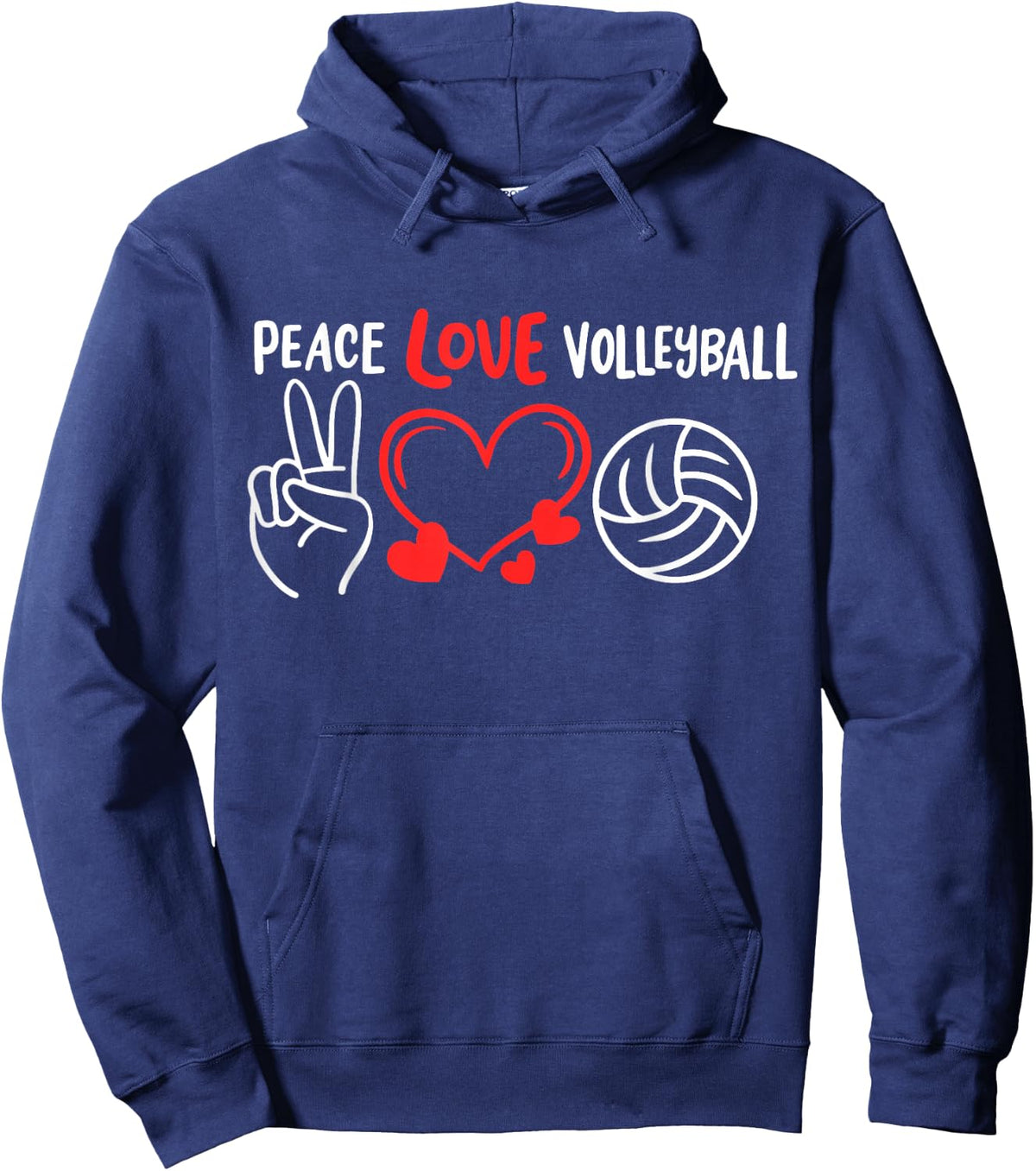Volleyball Peace Love Volleyball Hoodie - Hoodie | Navy