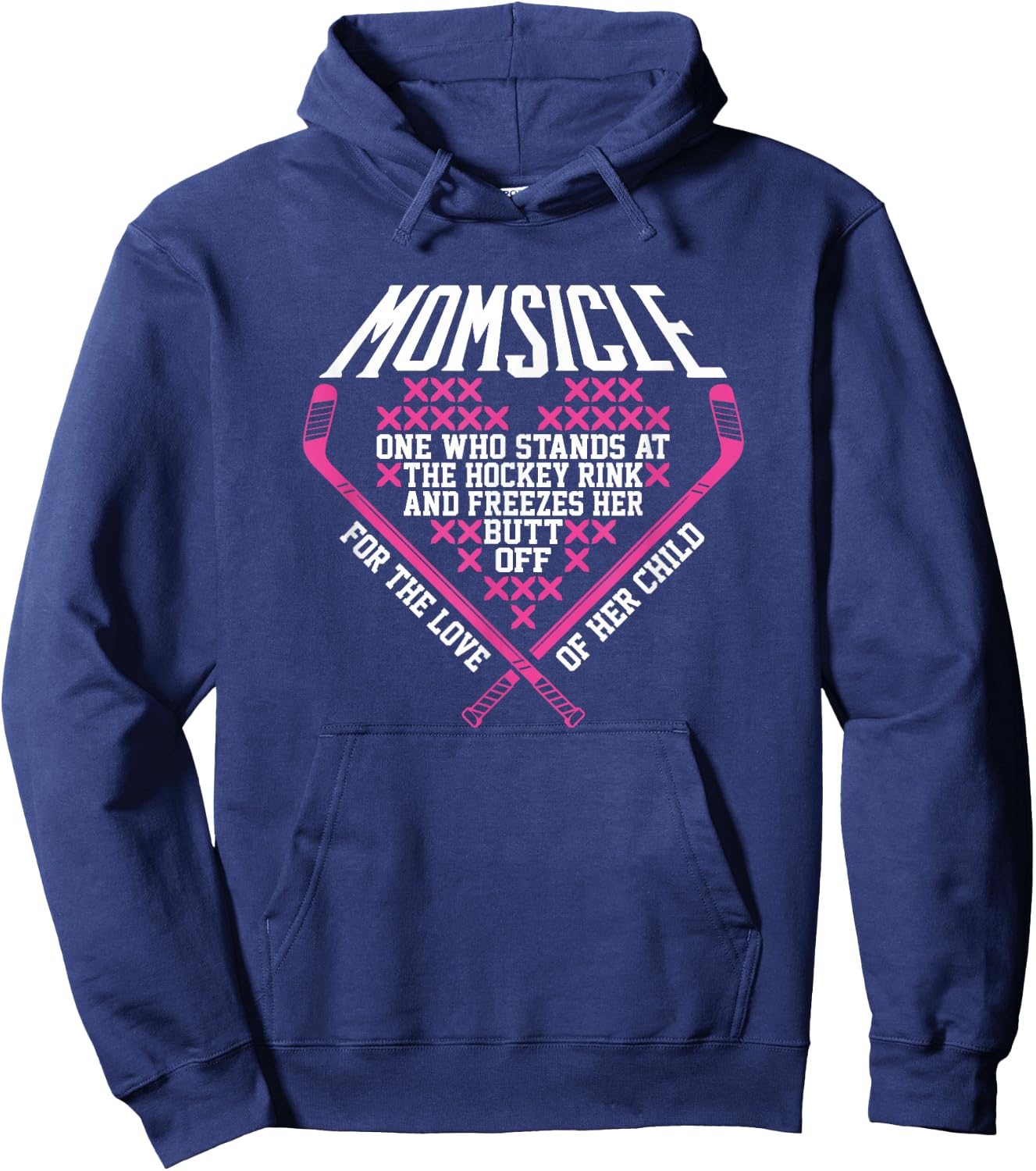 Funny Hockey Mom Shirts Momsicle Hoodie - Hoodie | Navy