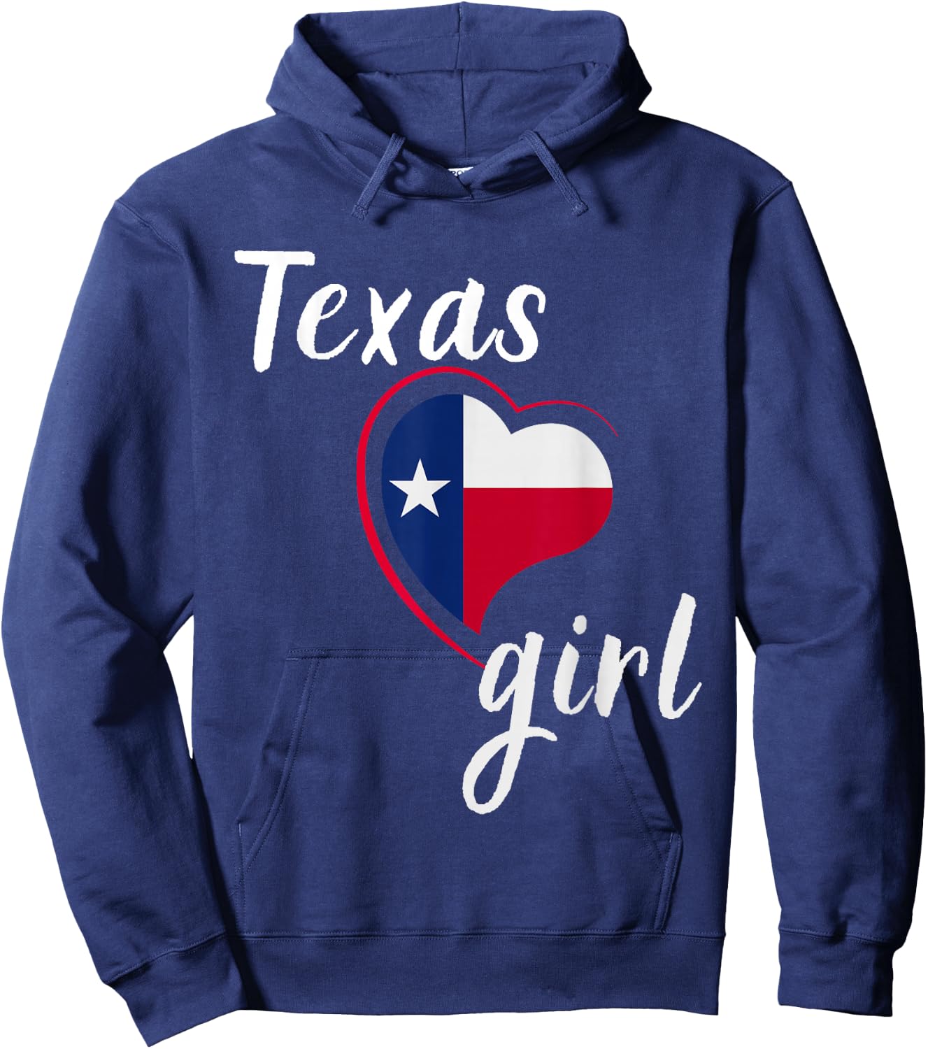 Texas Girl Red White and Blue Texas Flag Hoodie - Hoodie | Navy