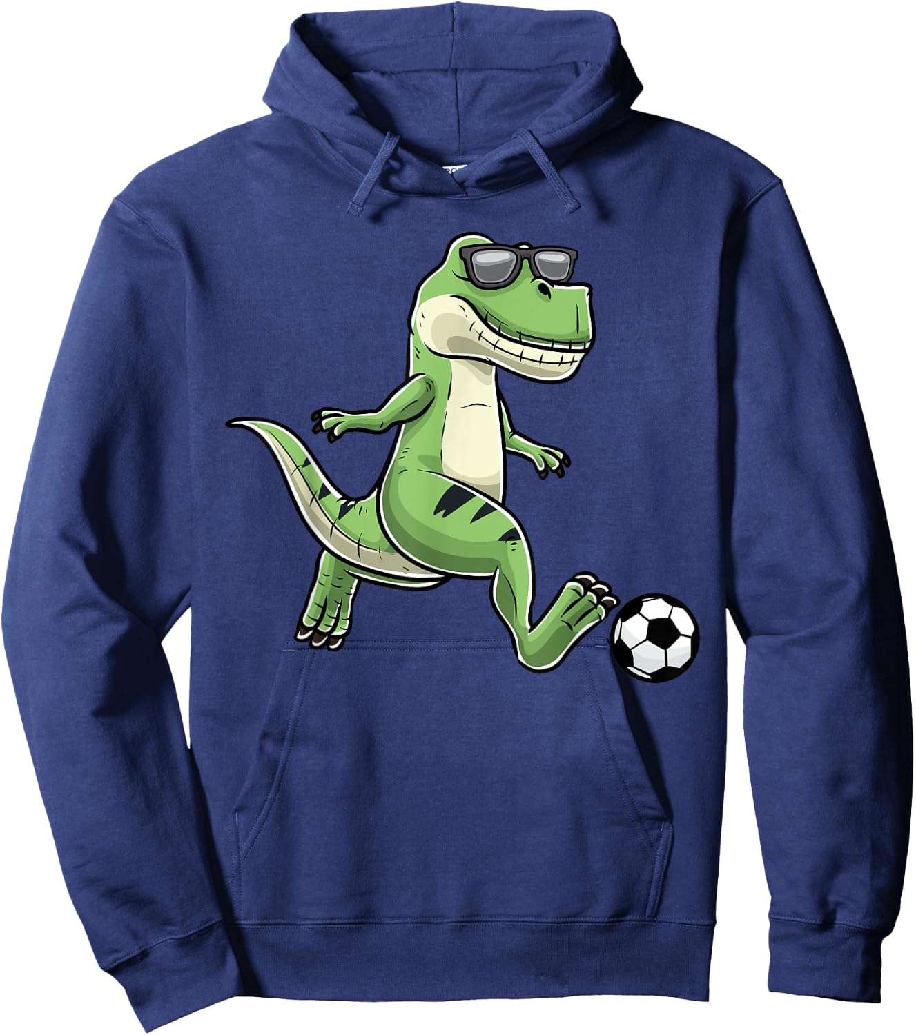 T-Rex Playing Soccer Dinosaur Soccer Player Hoodie - Hoodie | Navy