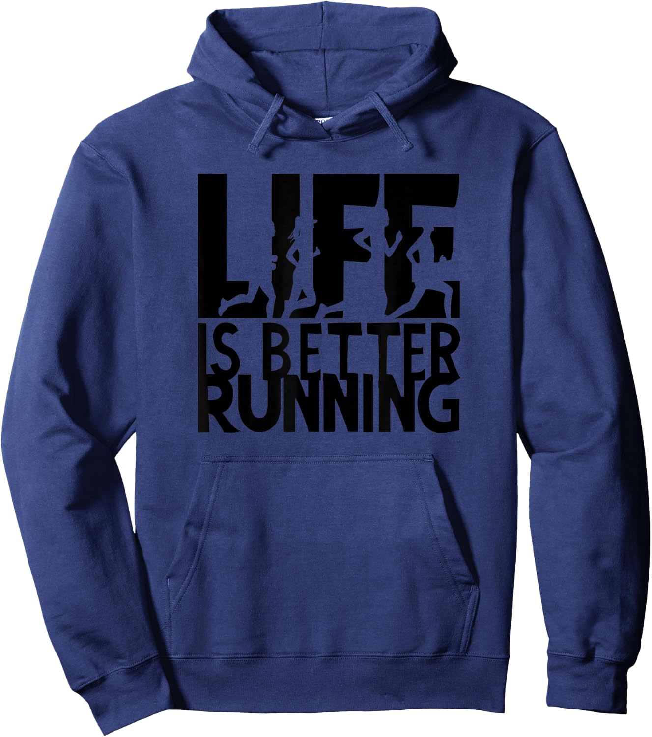 Life Is Better Running Design Hoodie - Hoodie | Navy