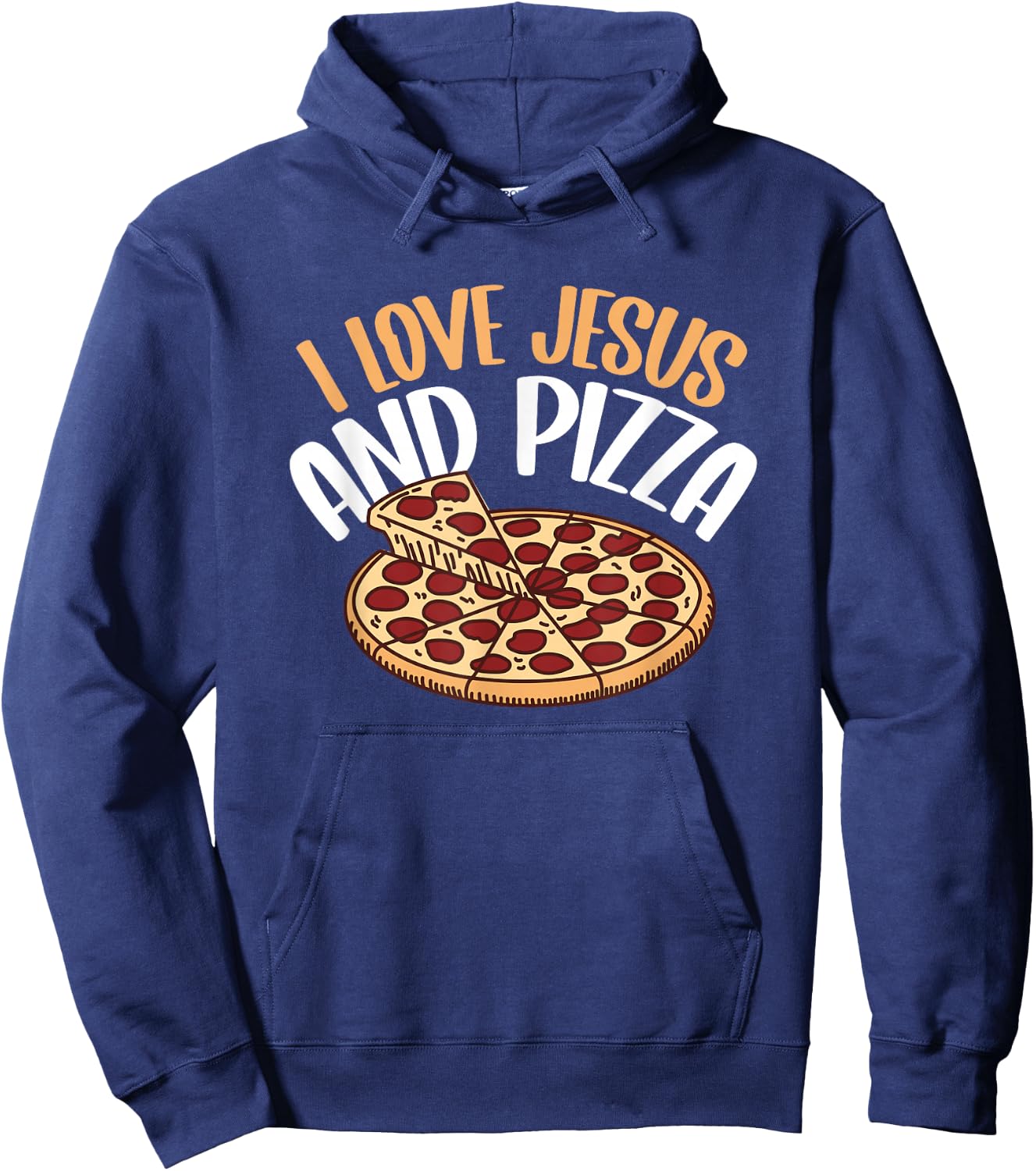 I Love Jesus And Pizza Hoodie - Hoodie | Navy