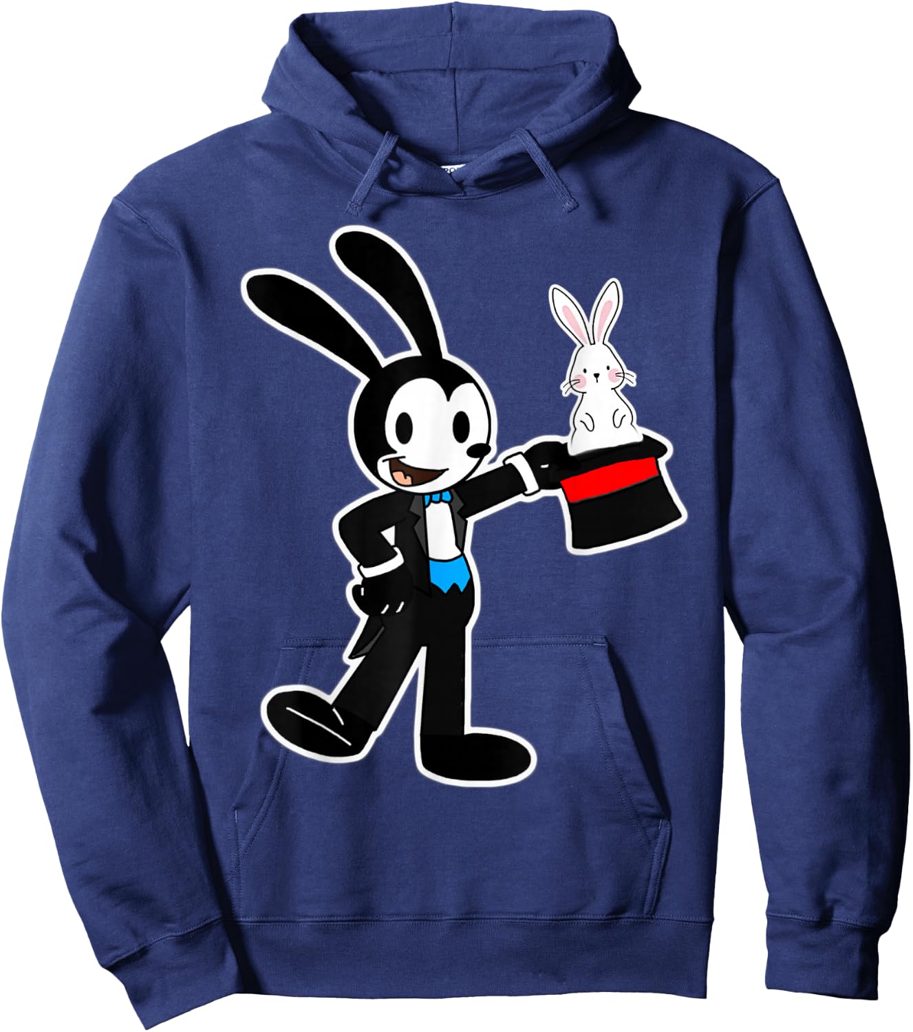 Oswald Rabbit Magician pulls Rabbit out of Hat Hoodie - Hoodie | Navy