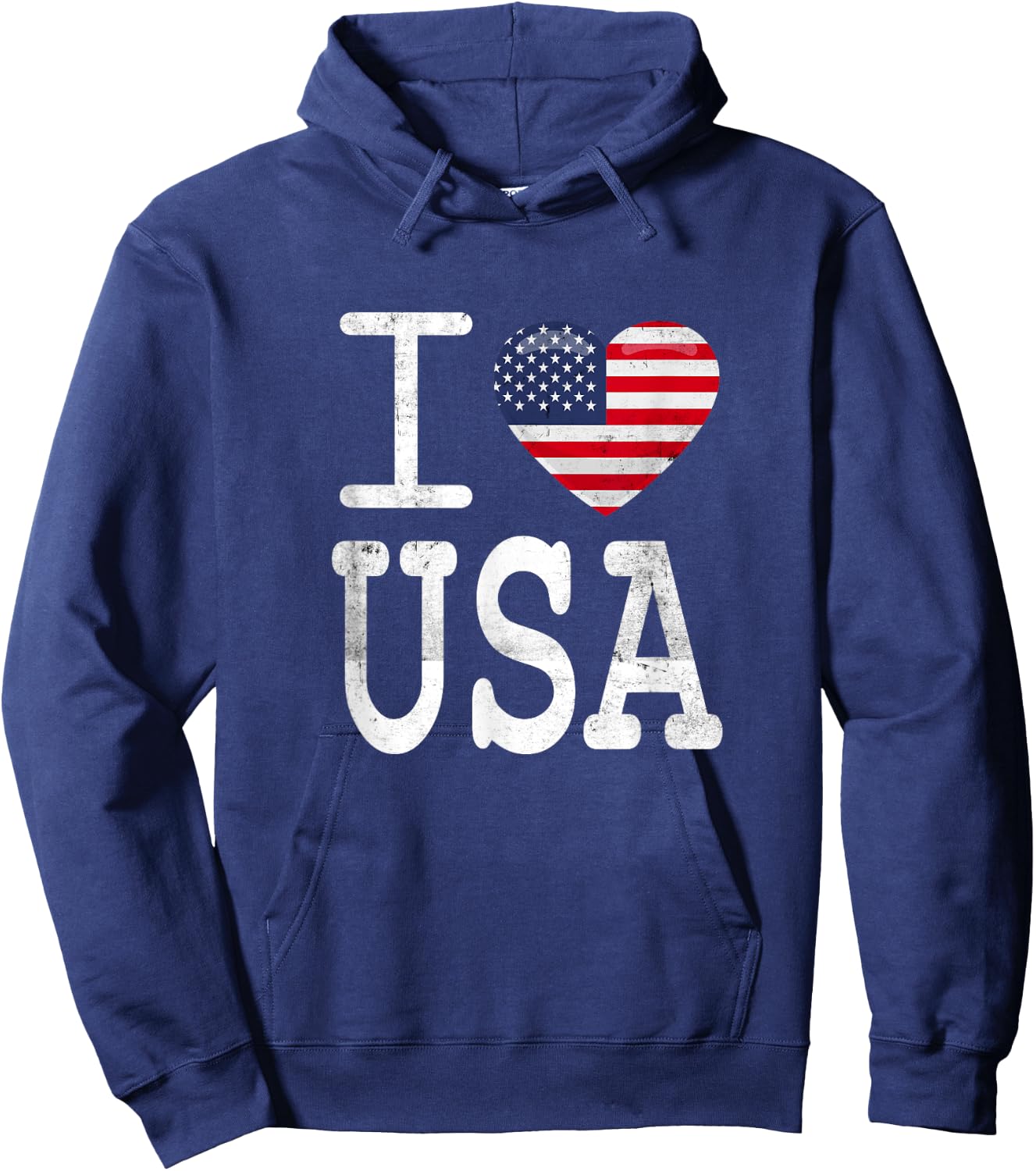 I Love USA America Heart Hoodie - Hoodie | Navy