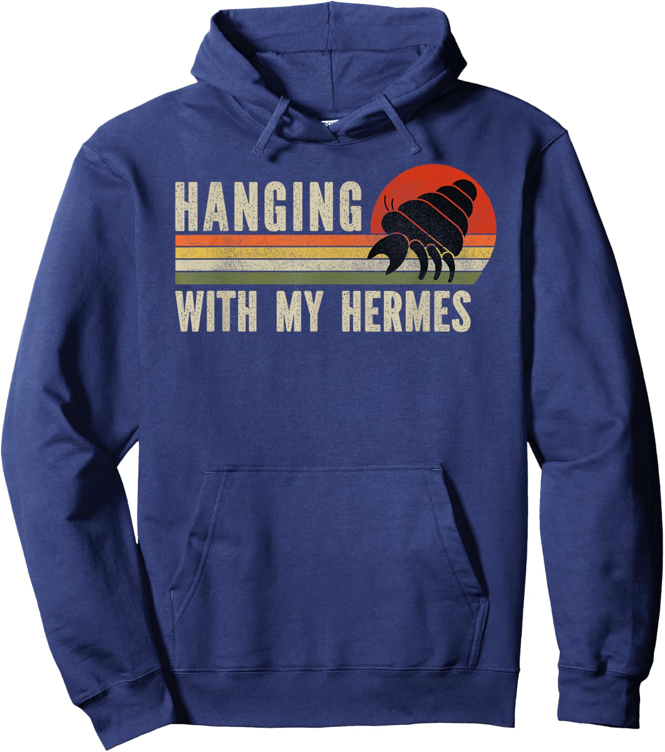 Hanging With My Hermies Funny Hermit Crab Hoodie - Hoodie | Navy