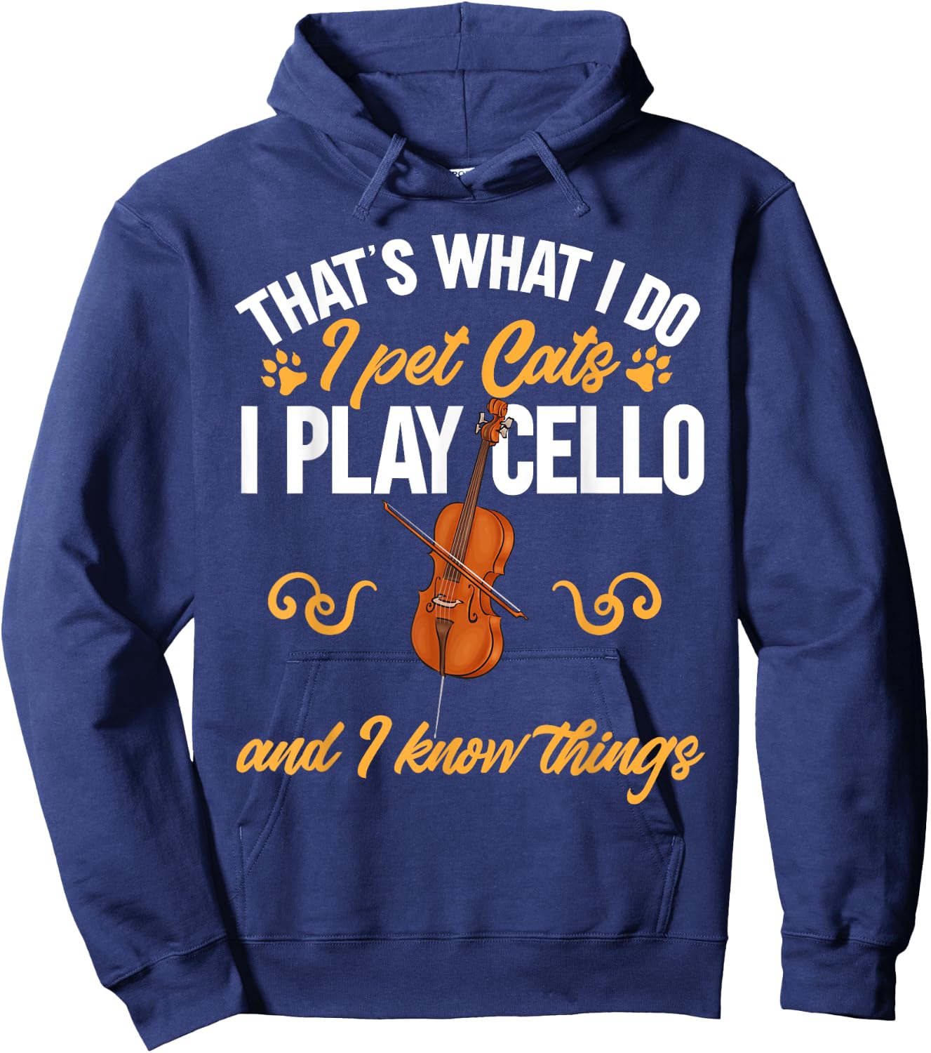 Cello Player Cellist Cat Musician Cello Hoodie - Hoodie | Navy