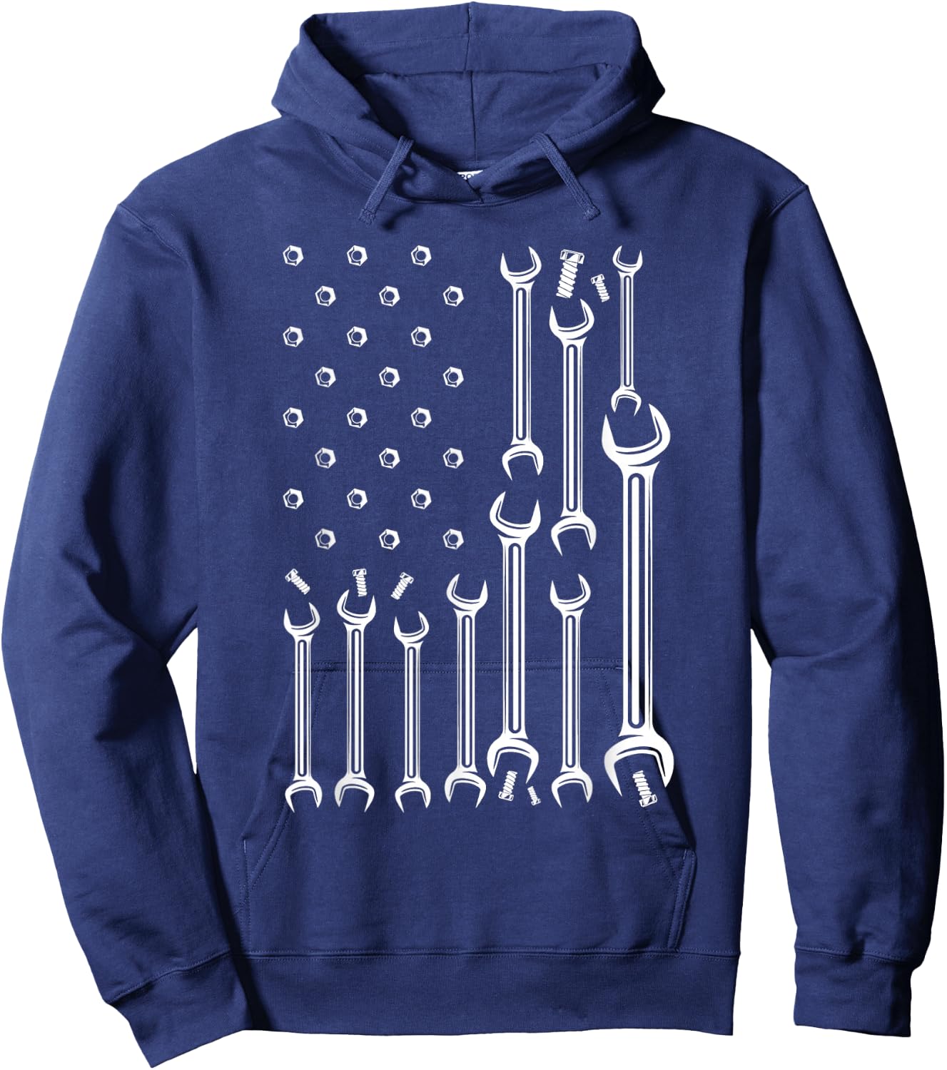 American Flag USA Mechanic Wrenches Tools Gift Hoodie - Hoodie | Navy