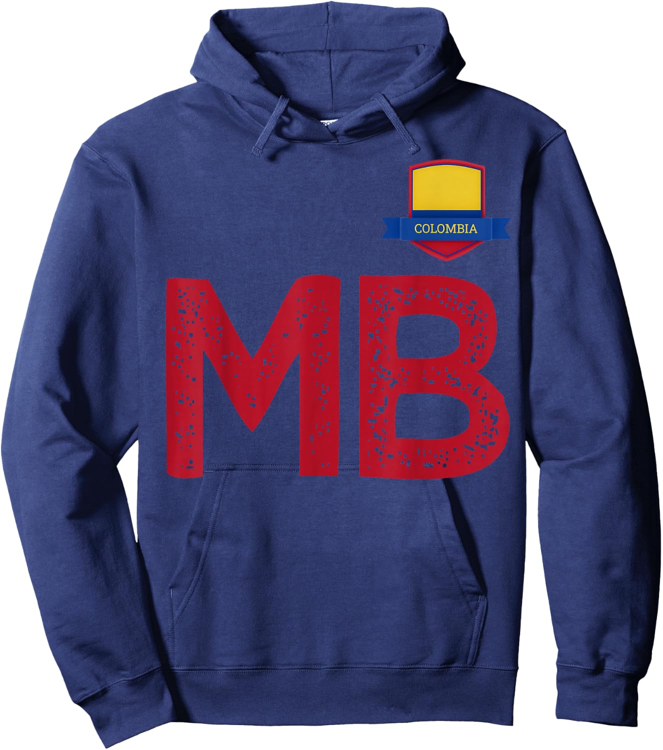 Colombia Human-Flag Letter M and B Colombian Hoodie - Hoodie | Navy