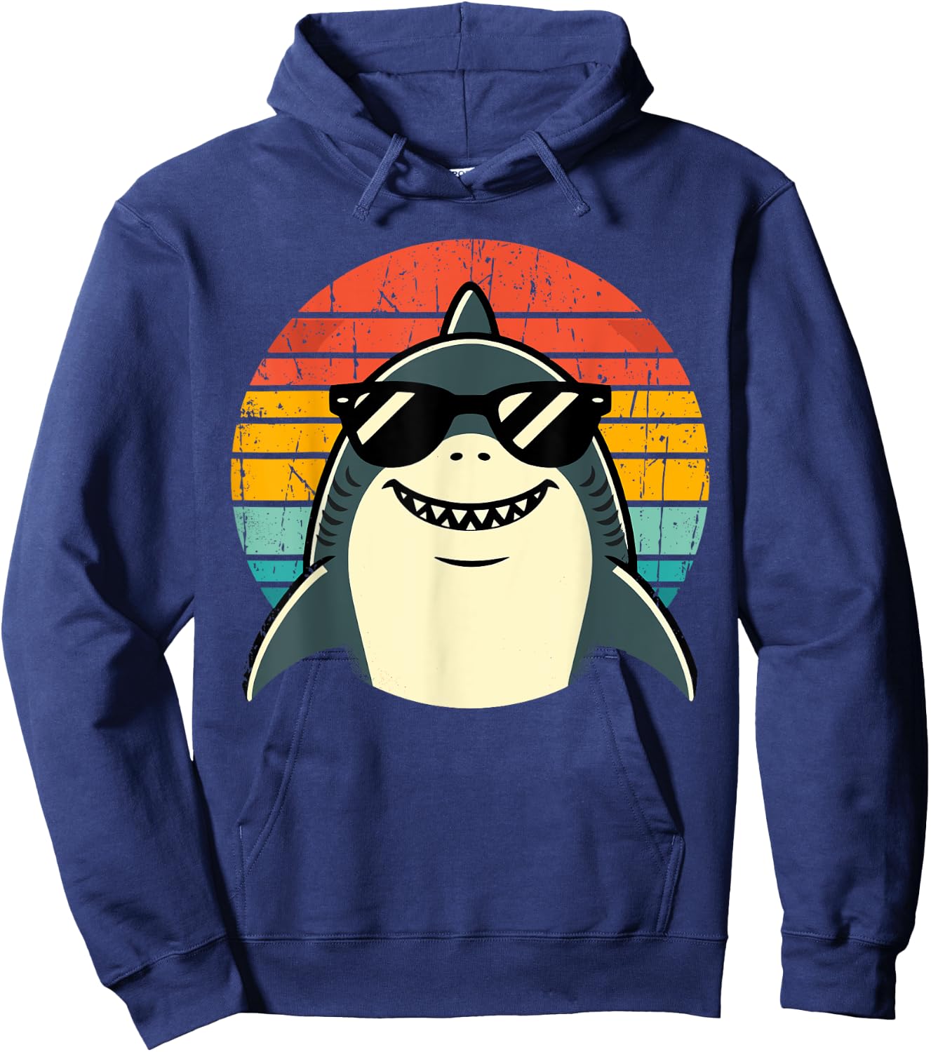 Shark with Sunglasses Animal Sharks Hoodie - Hoodie | Navy