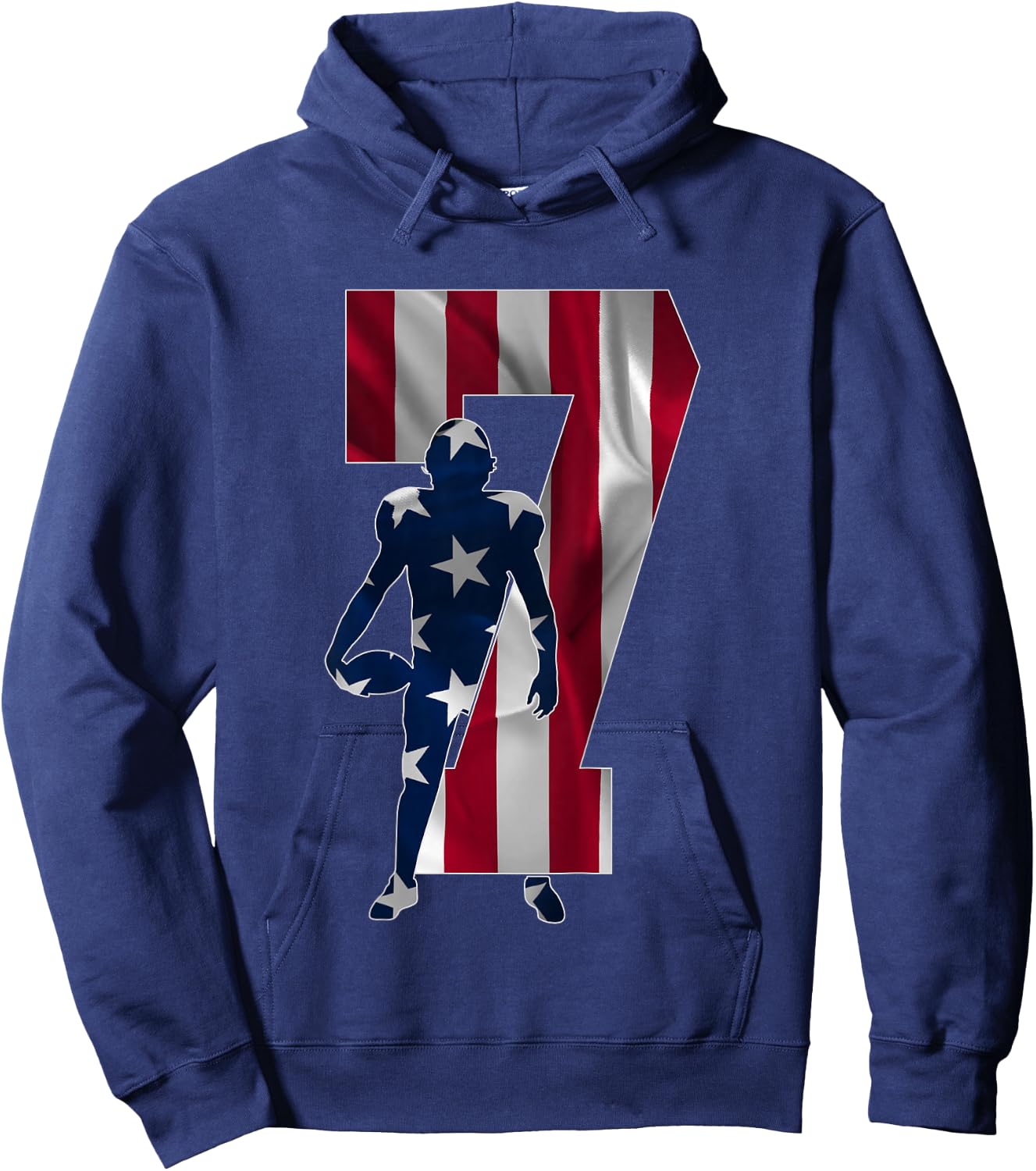 Number 7 Years Football 7th Birthday Hoodie - Hoodie | Navy