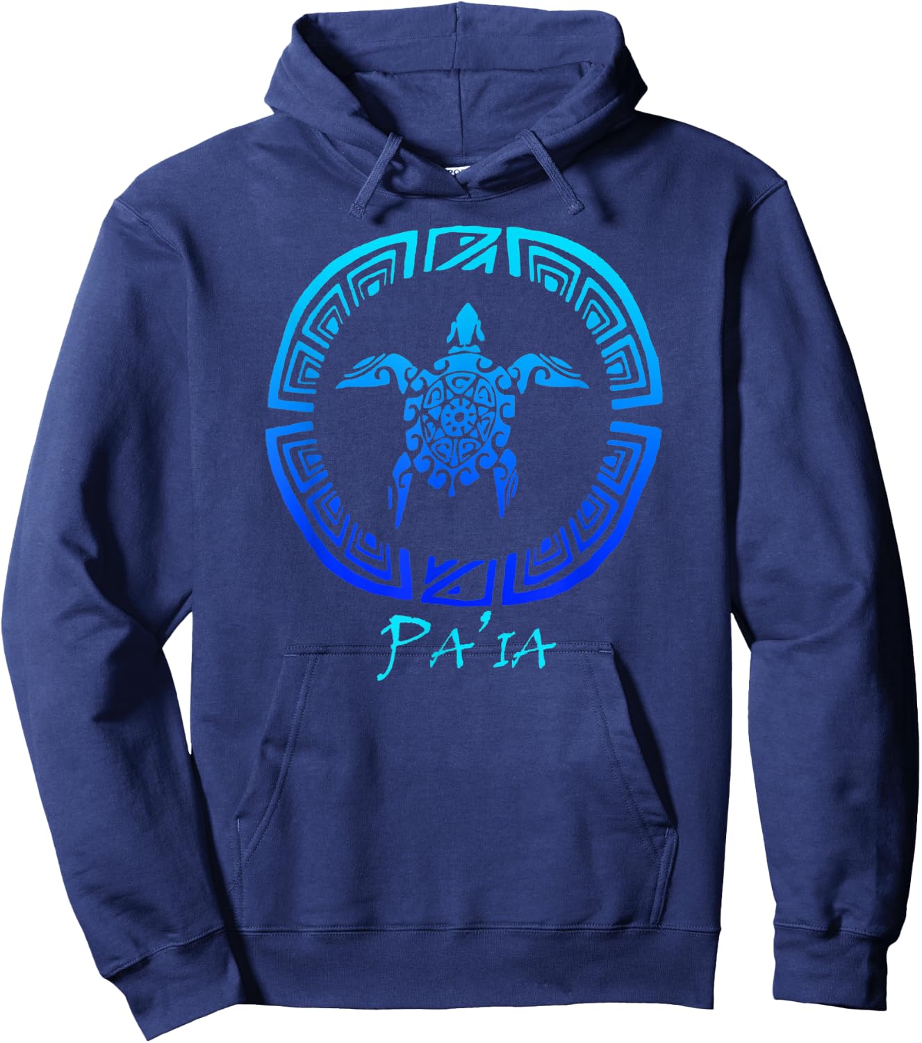 Paia, Maui Vintage Retro Tribal Turtle Vacation Hoodie - Hoodie | Navy
