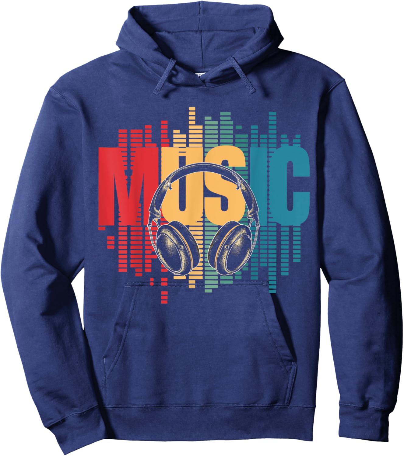 Electronic Music Lover DJ Retro Headphones Hoodie - Hoodie | Navy