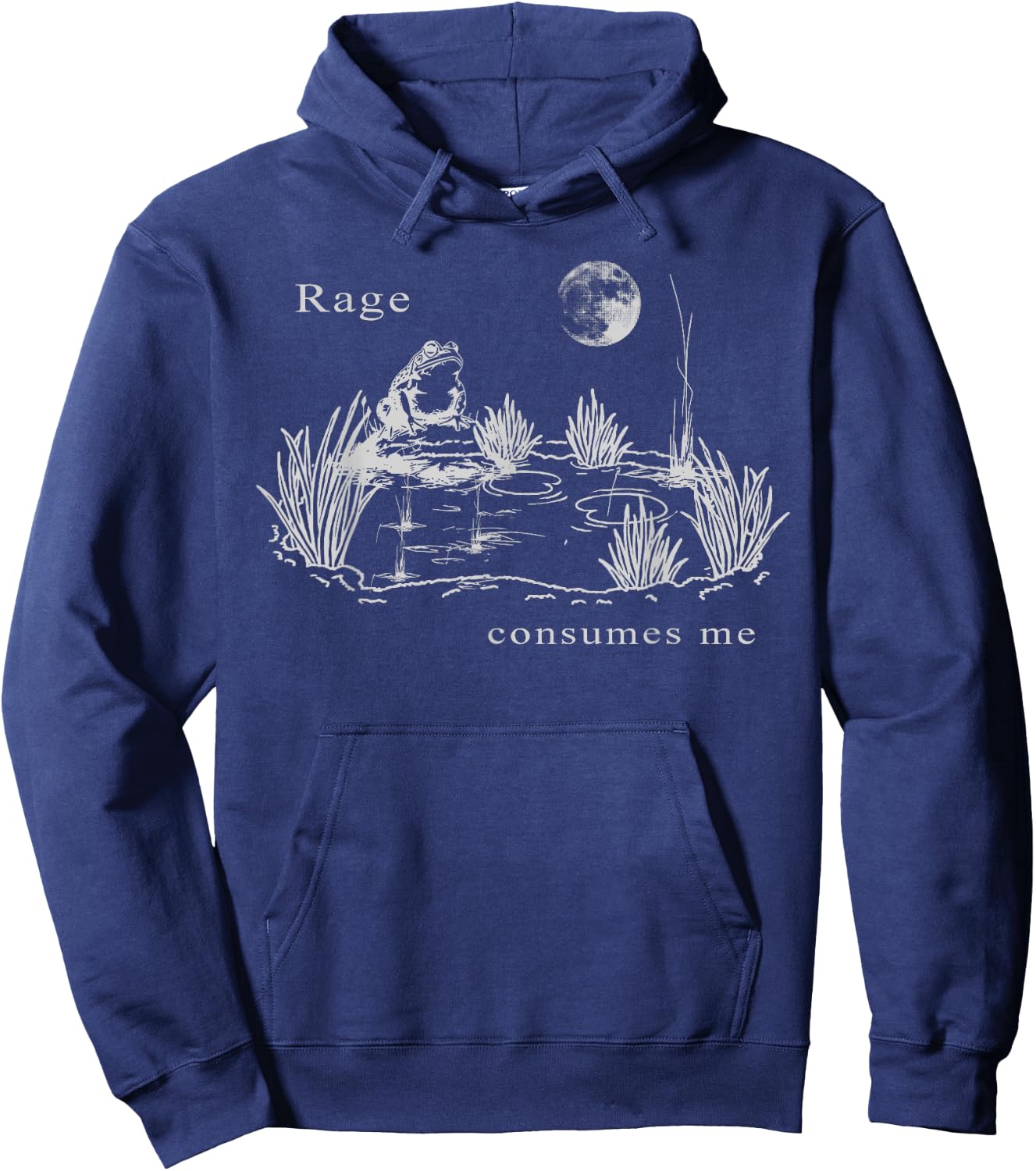 rage consumes me frog funny Vintage Frog nature Hoodie - Hoodie | Navy