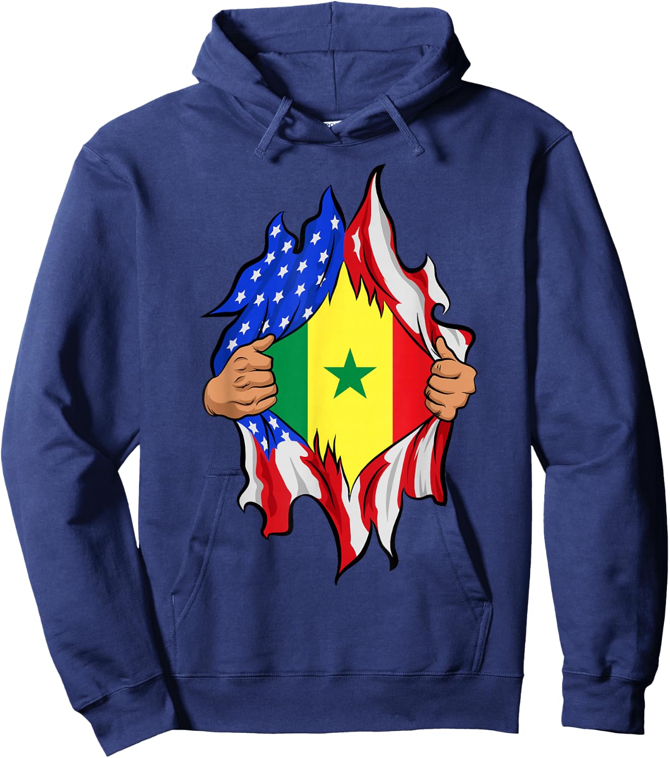 Senegalese Blood Inside Me Proud Senegal Flag Hoodie - Hoodie | Navy