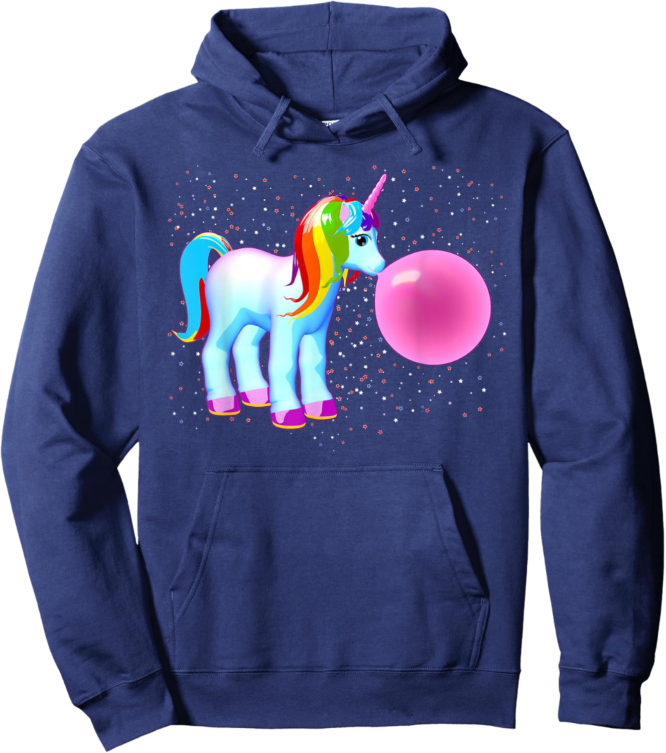 Unicorn Shirt Bubble Gum Kawaii Cute Magical Hoodie - Hoodie | Navy