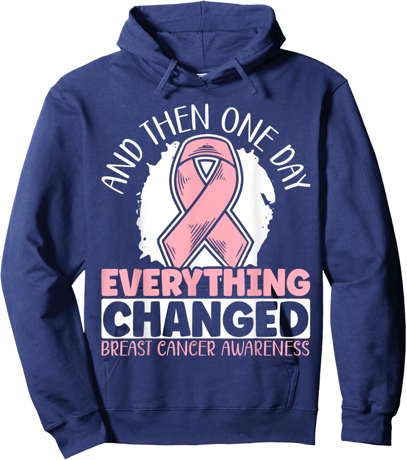 Breast Cancer Warrior Breast Cancer Awareness Hoodie - Hoodie | Navy