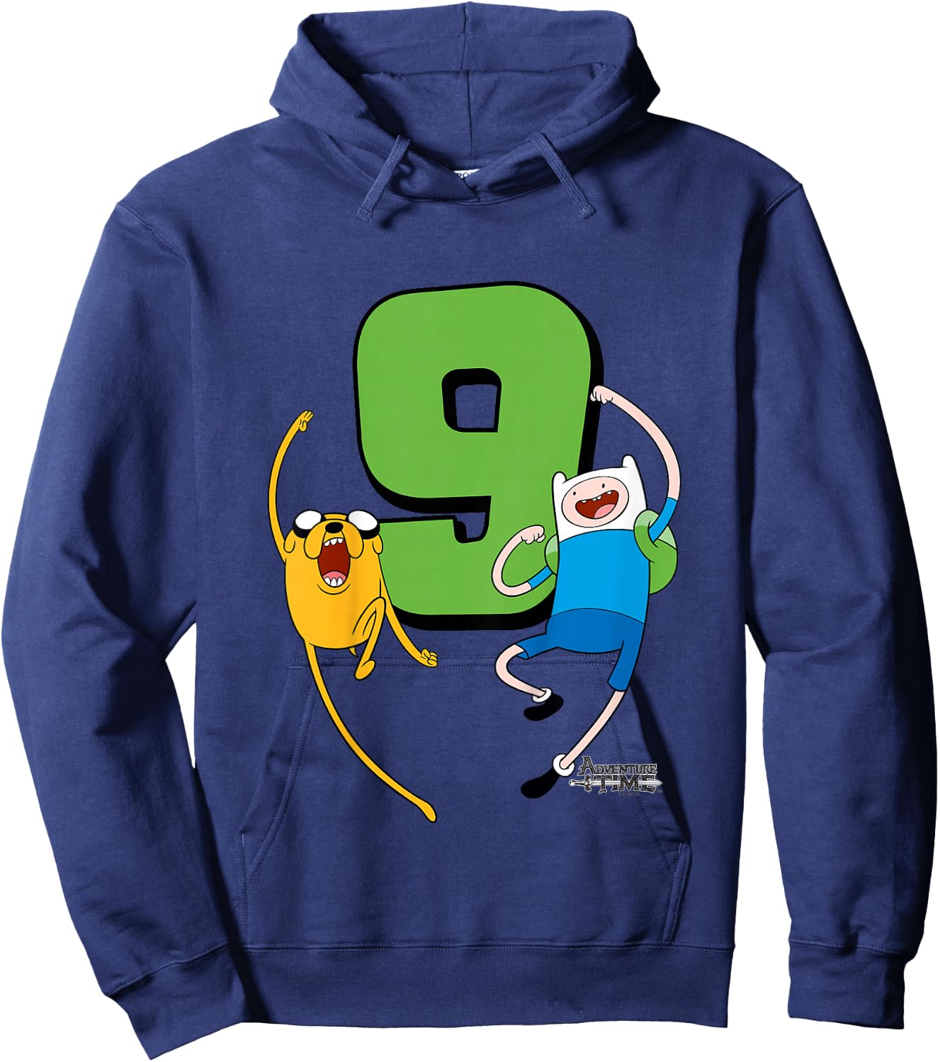 Kids Adventure Time Finn and Jake 9th Birthday Hoodie - Hoodie | Navy