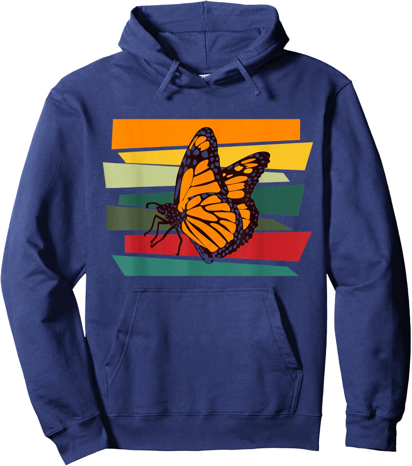 Retro Butterfly Vintage Monarch Butterfly Hoodie - Hoodie | Navy
