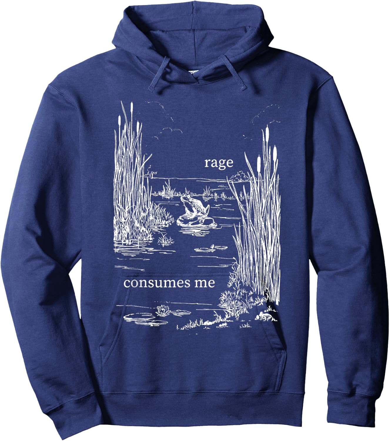 Rage Consumes Me Funny Hoodie - Hoodie | Navy