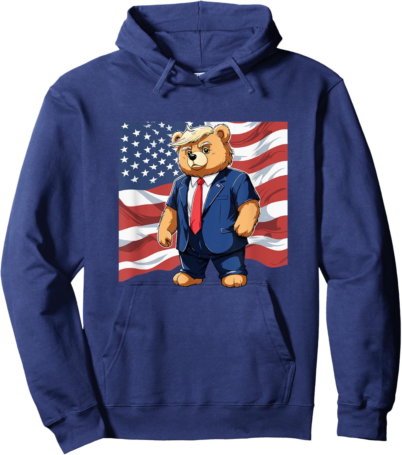 Trump Teddy Bear USA Flag Patriot Supporter Hoodie - Hoodie | Navy