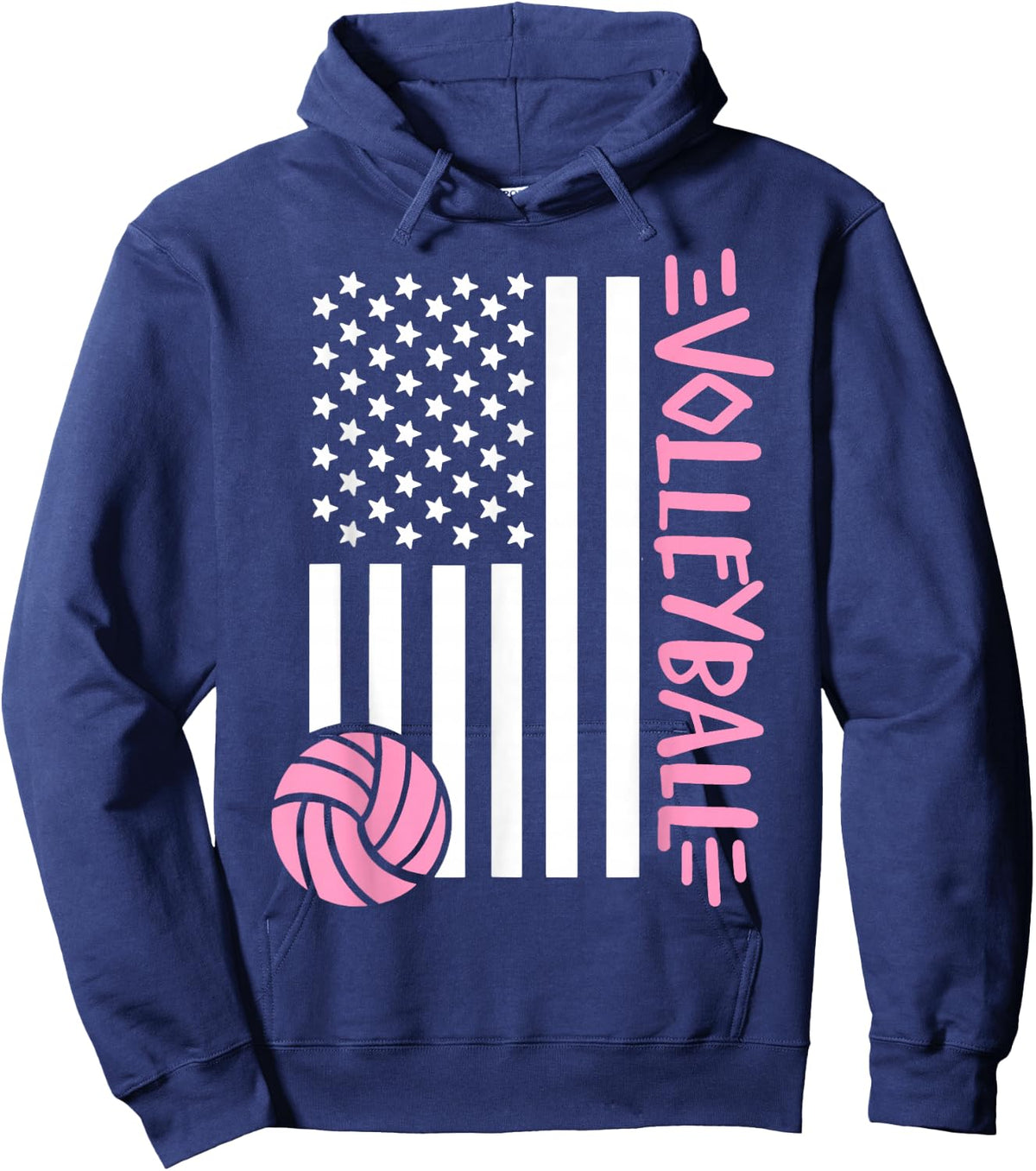 Volleyball US Flag USA Hoodie - Hoodie | Navy