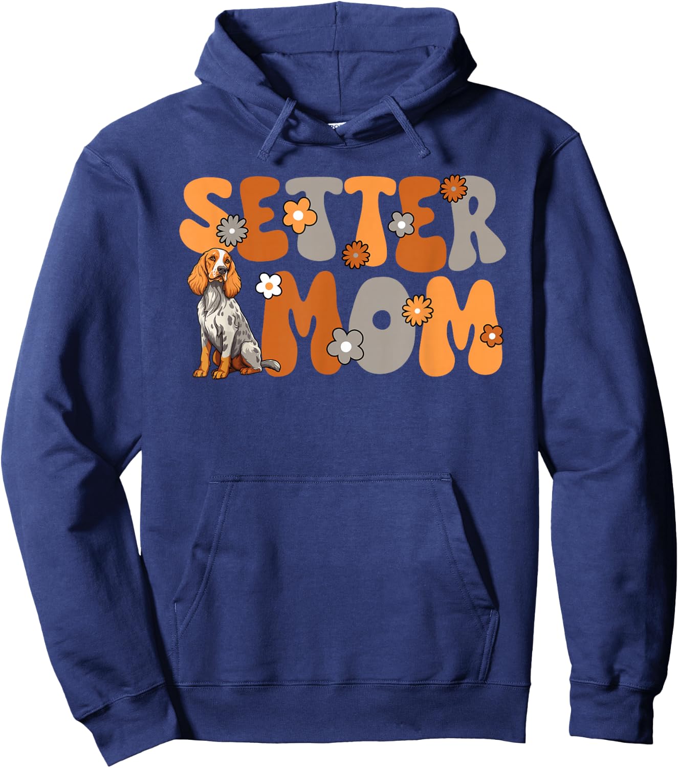 English Setter Groovy World's Best Setter Mom Hoodie - Hoodie | Navy
