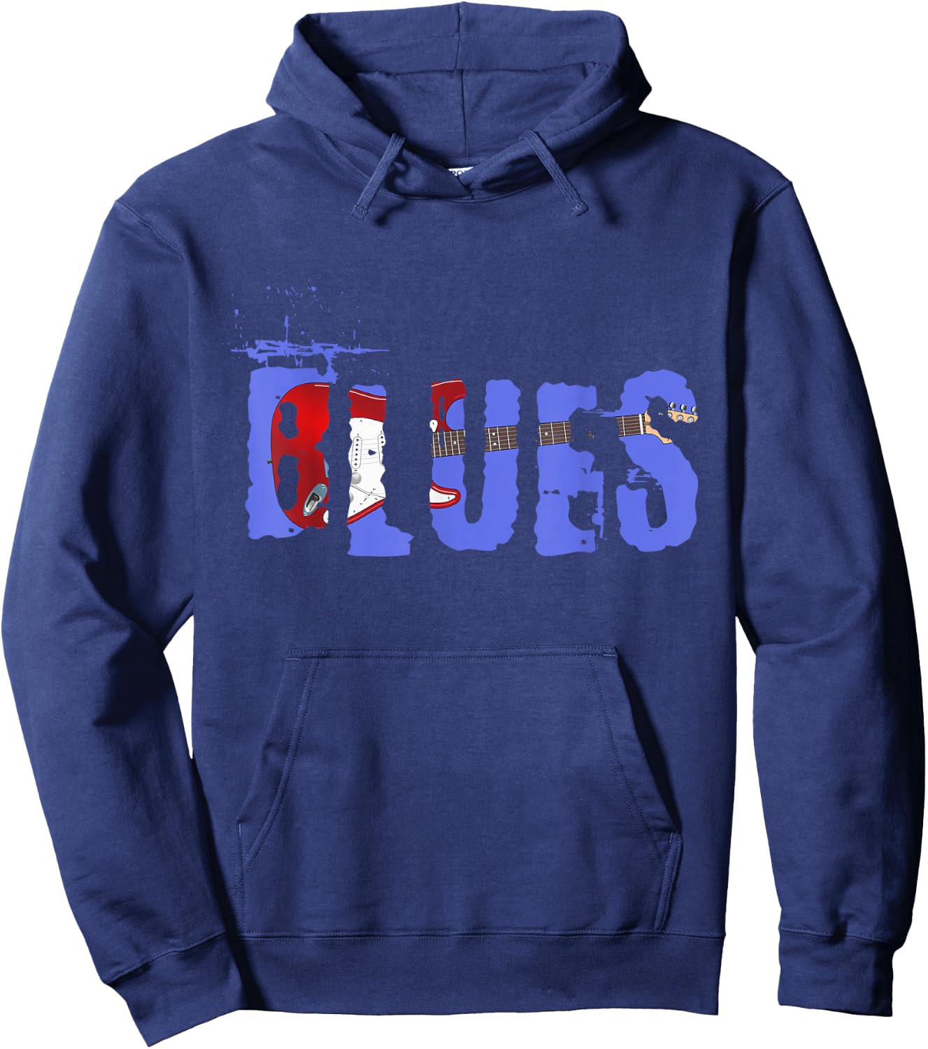 Vintage Look Blues Guitar Hoodie - Hoodie | Navy