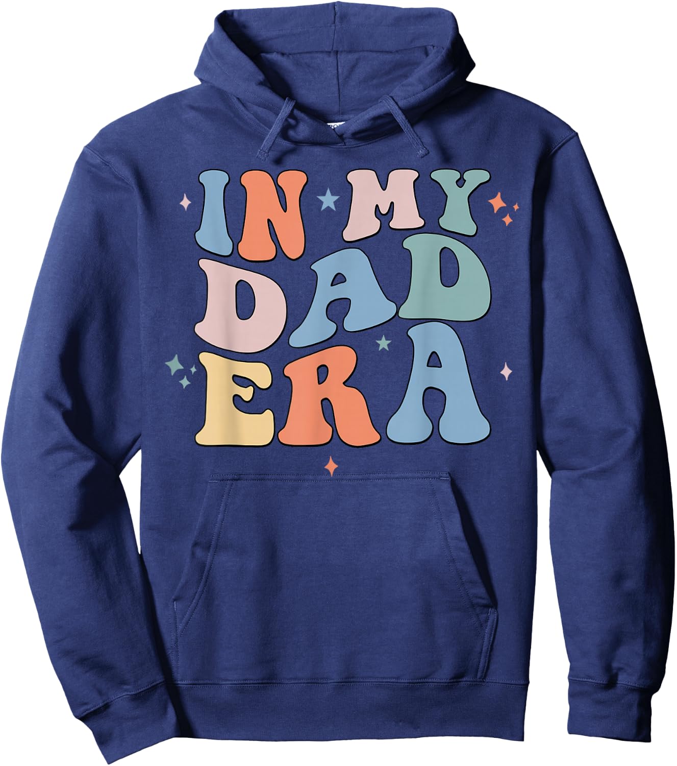 In My Dad Era Retro Groovy Father's Day Hoodie - Hoodie | Navy