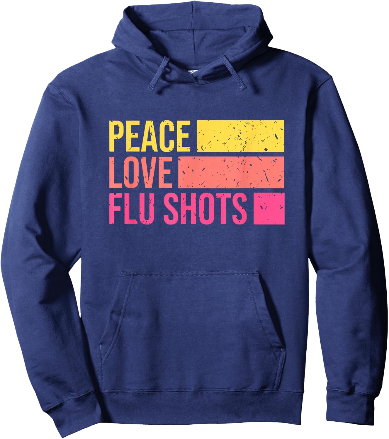 Peace Love Flu Shots Nurse Nursing Retro Hoodie - Hoodie | Navy