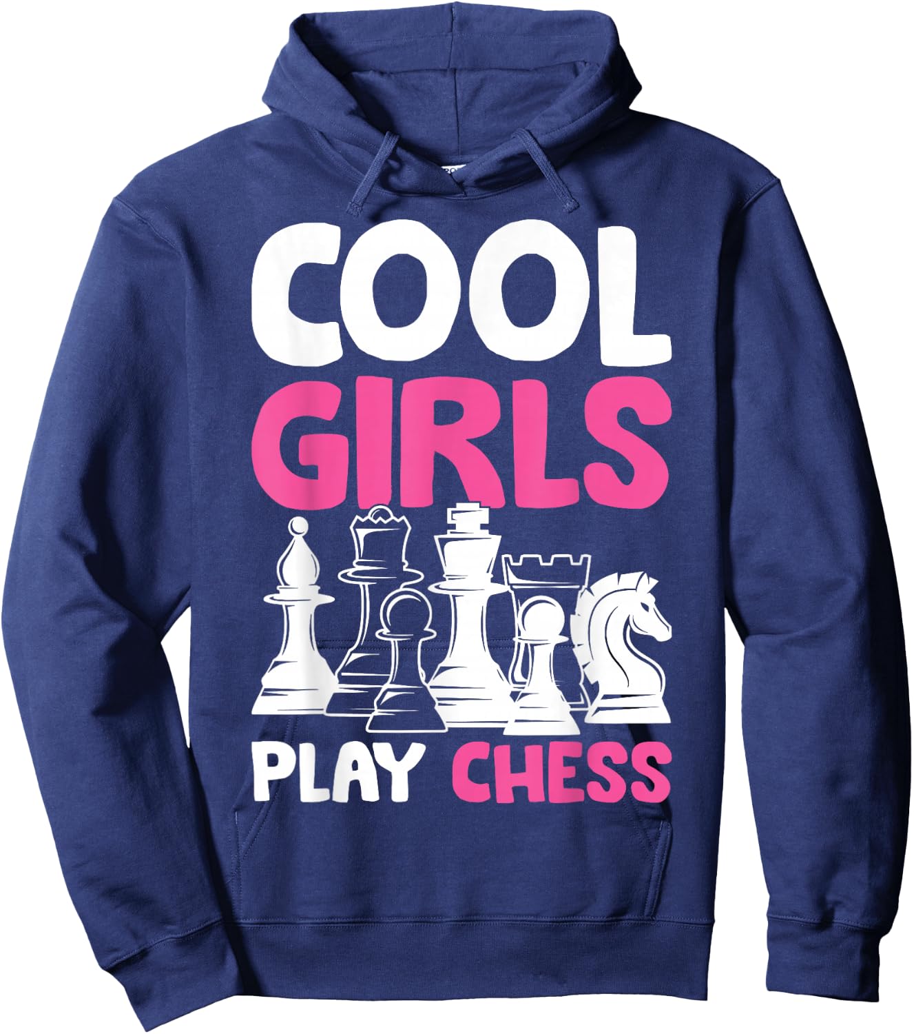 Cool Girls Play Chess Kids Hoodie - Hoodie | Navy
