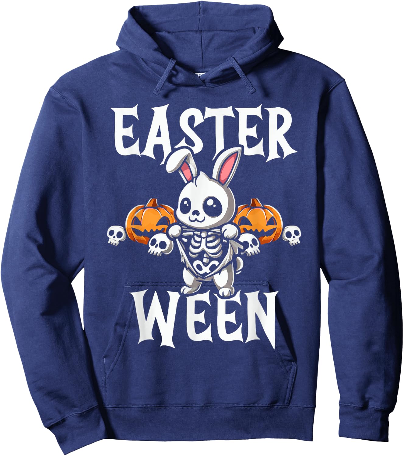 Easter Ween Skeleton Bunny Halloween Theme Hoodie - Hoodie | Navy