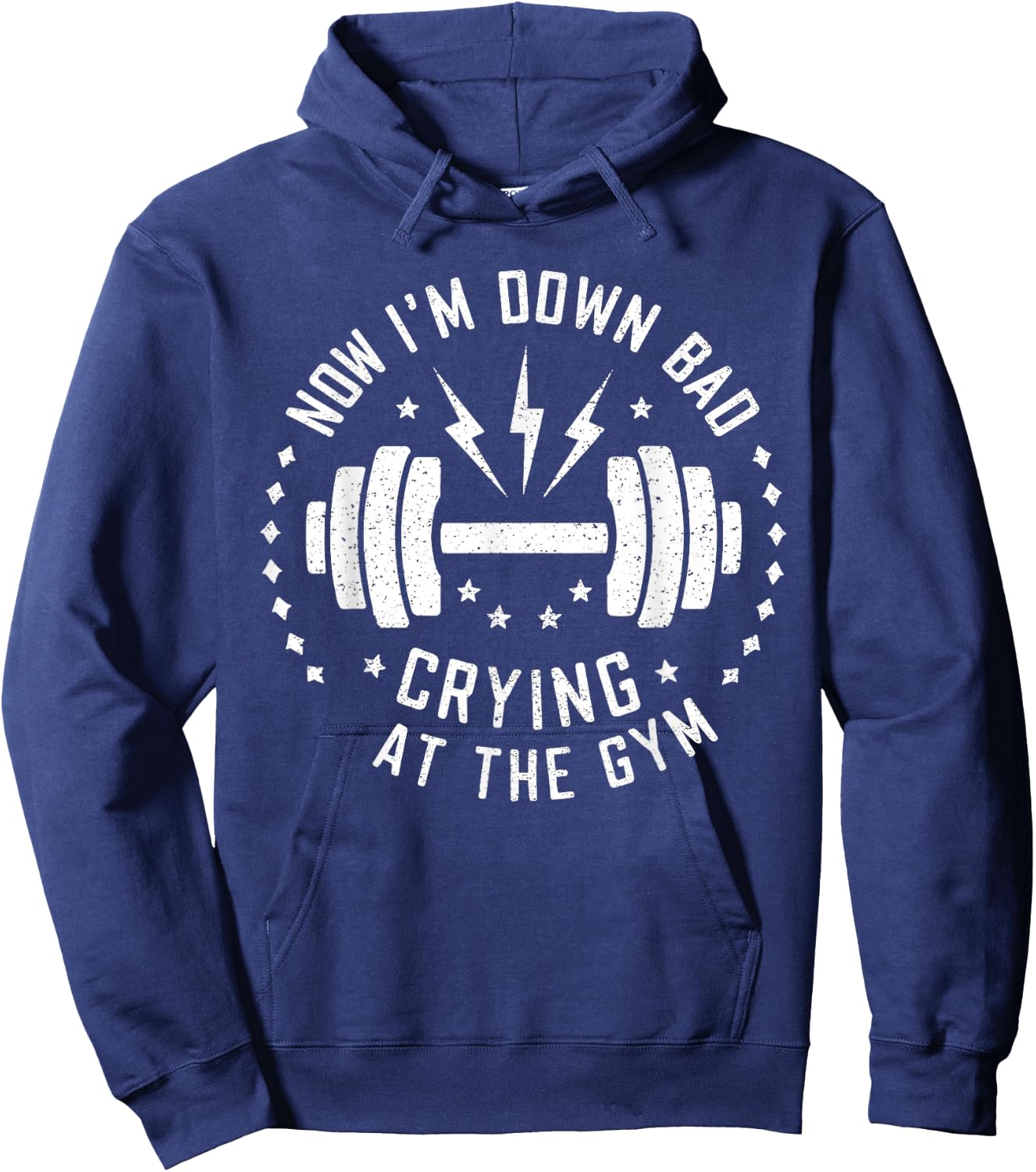Now I'm Down Bad Crying At The Gym Hoodie - Hoodie | Navy