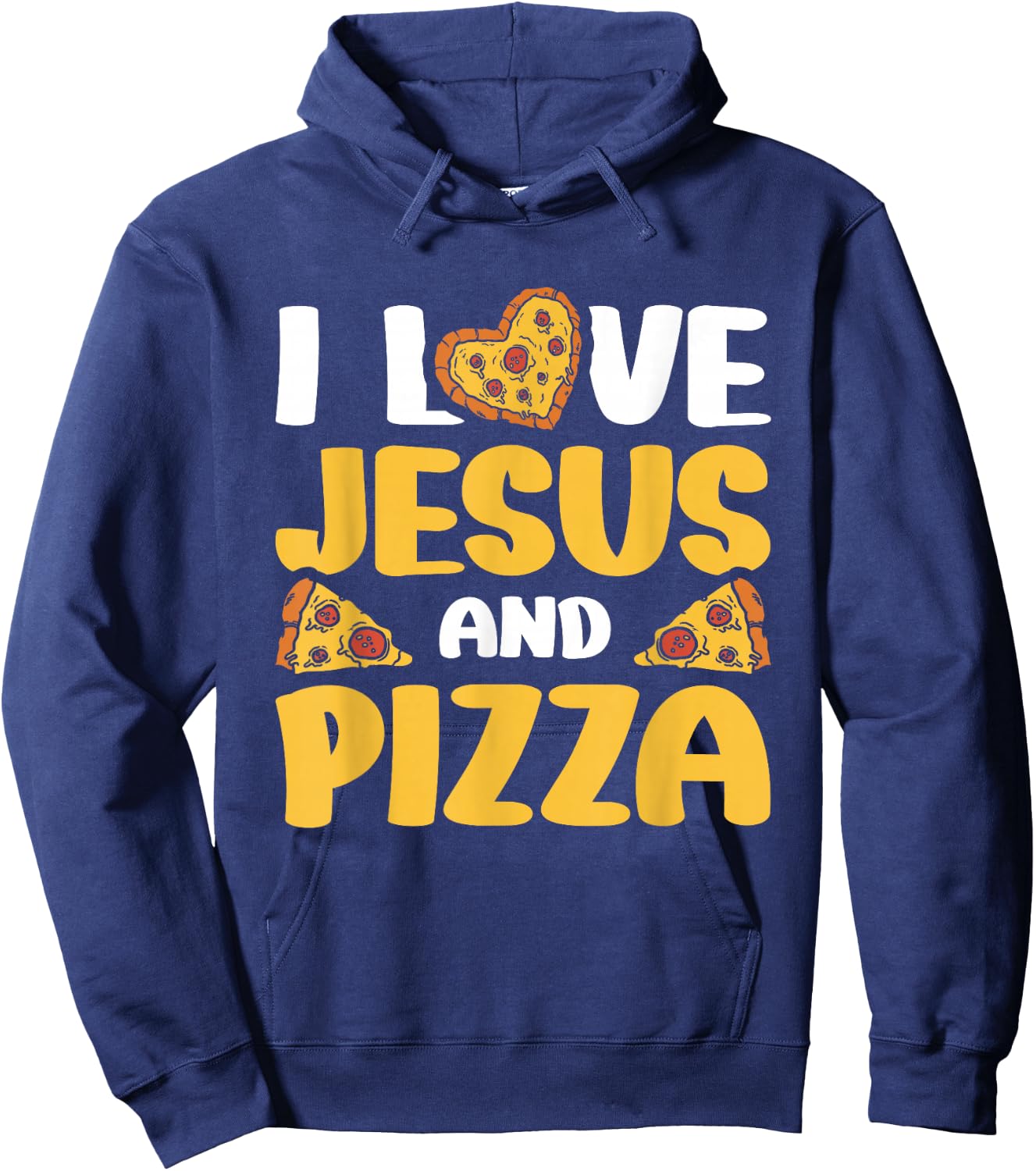 I Love Jesus And Pizza Hoodie - Hoodie | Navy