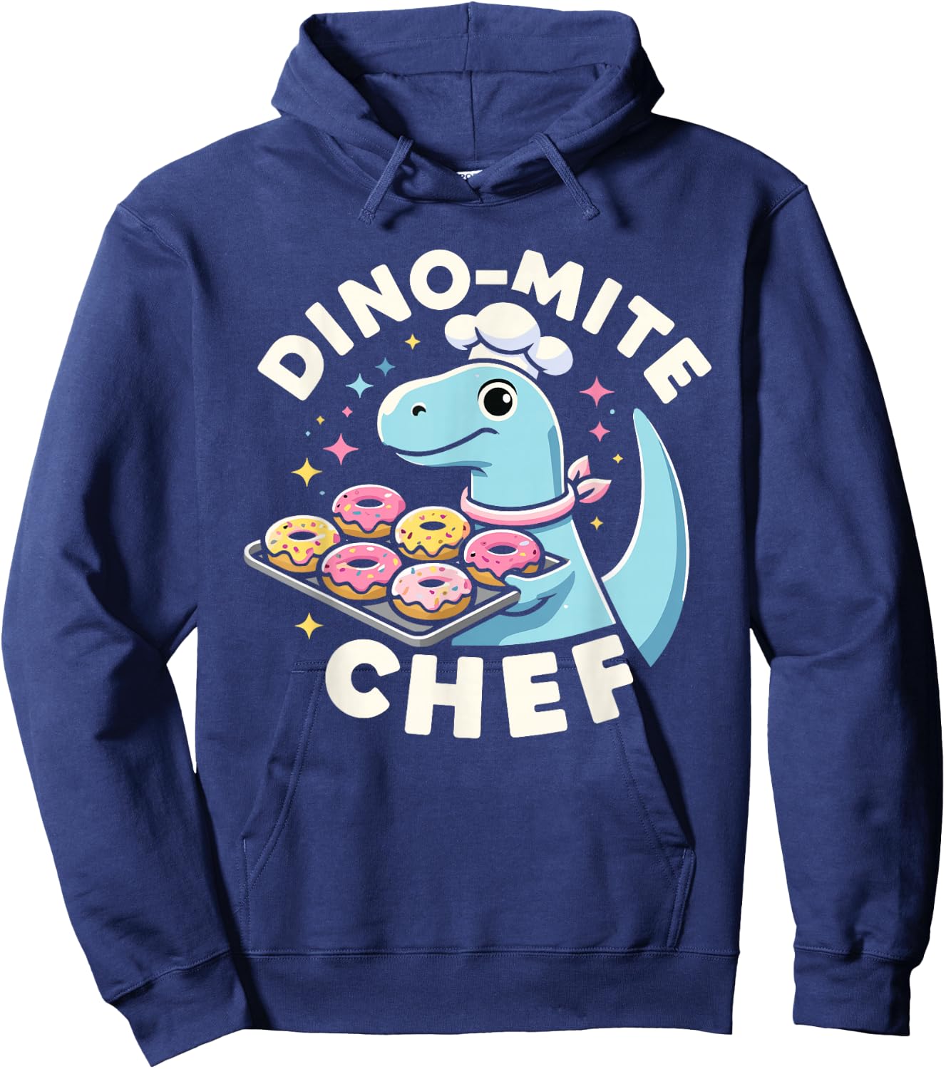 Dino-Mite Chef Cooking Dinosaur T-Rex Hoodie - Hoodie | Navy