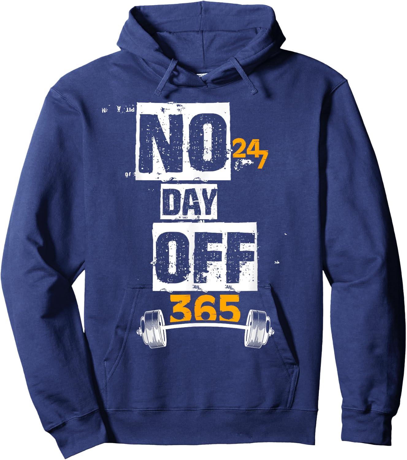Gym - 247 No Day Off 365 Funny Hoodie - Hoodie | Navy