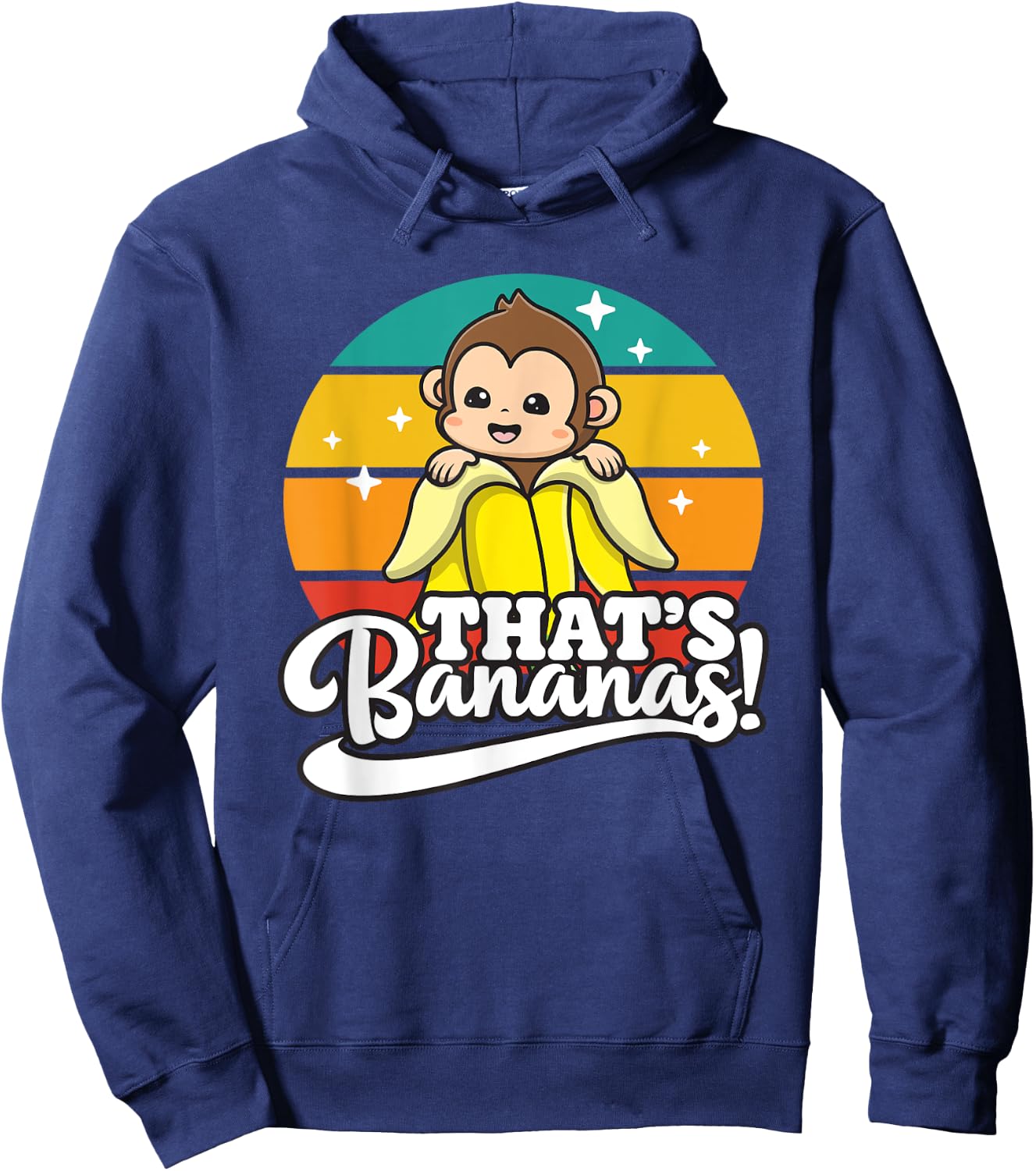 Cute Kawaii Monkey, Funny That’s Bananas Hoodie - Hoodie | Navy