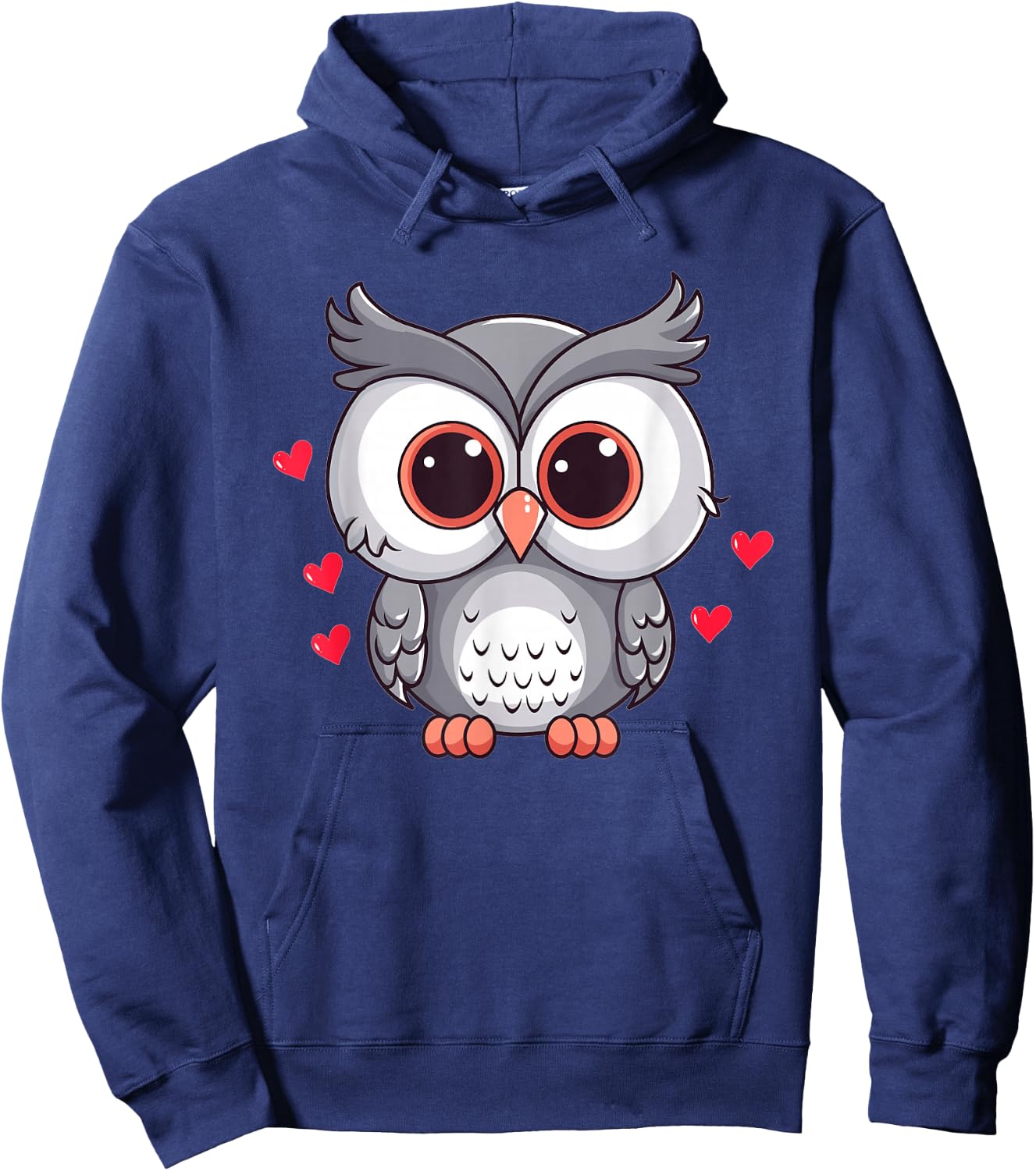 Cute Owl With Hearts I Owl Hoodie - Hoodie | Navy