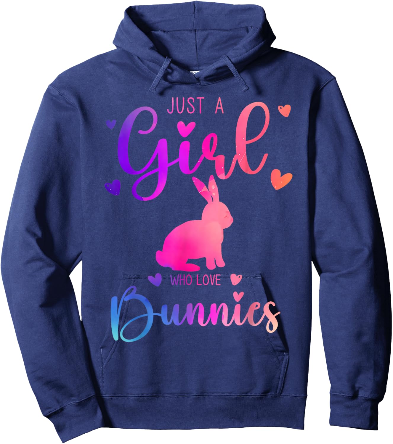 Just a Girl Who Loves Bunnies Dress and Kids Hoodie - Hoodie | Navy