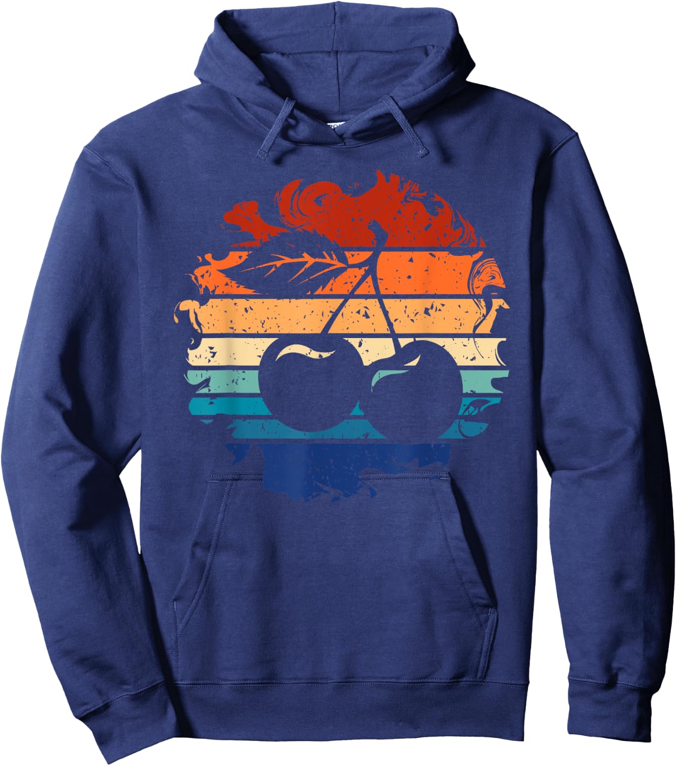 Cherry Retro Cherries Vintage 80s Style Hoodie - Hoodie | Navy