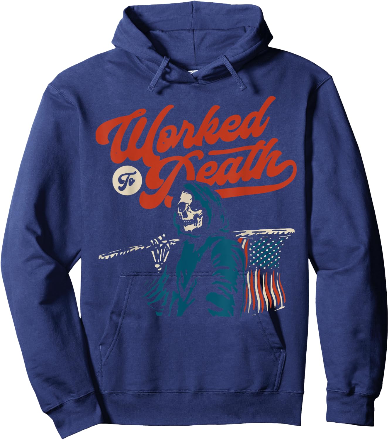 Worked To Death Hoodie - Hoodie | Navy