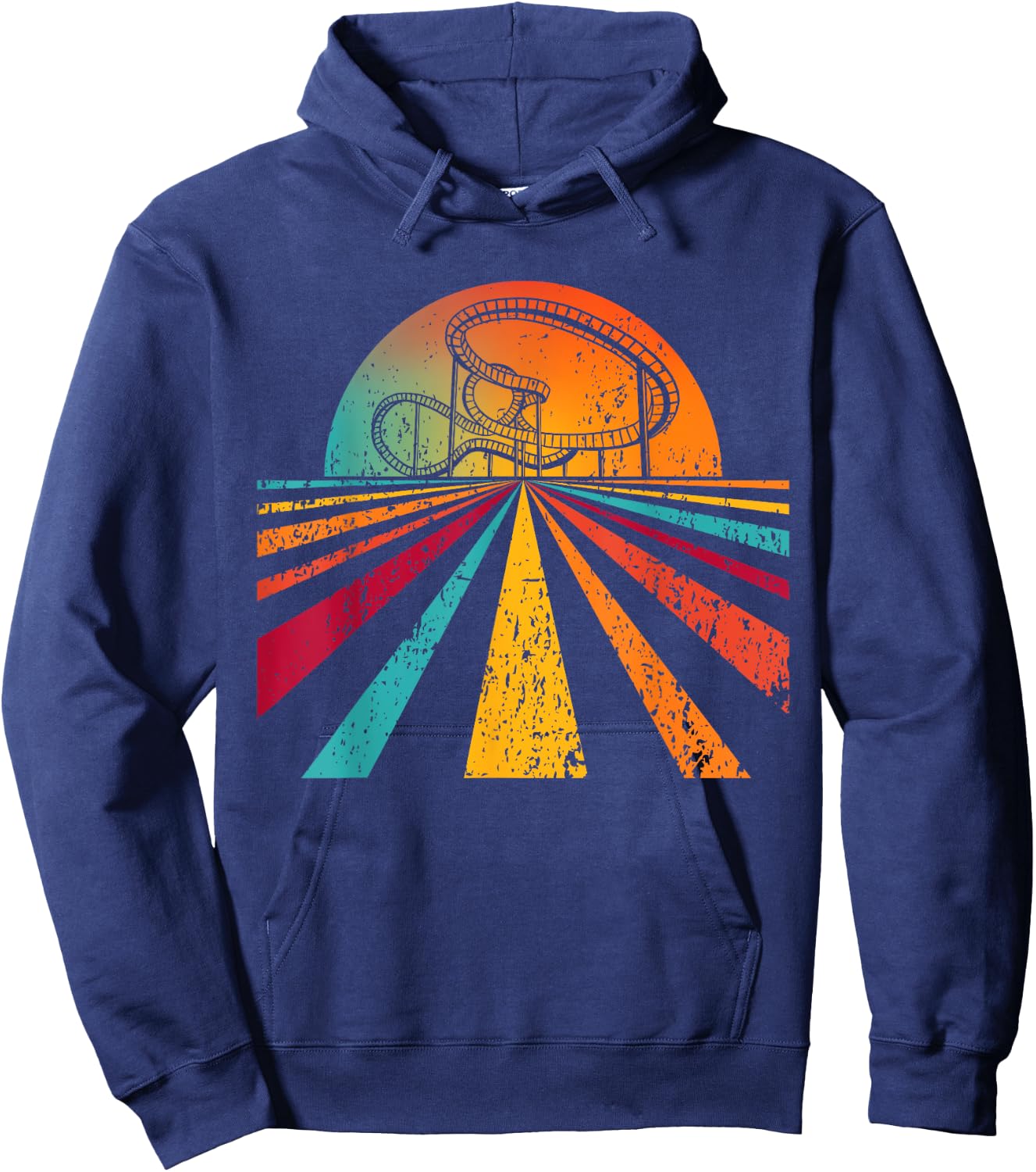 Vintage Amusement Park I Rollercoaster Hoodie - Hoodie | Navy