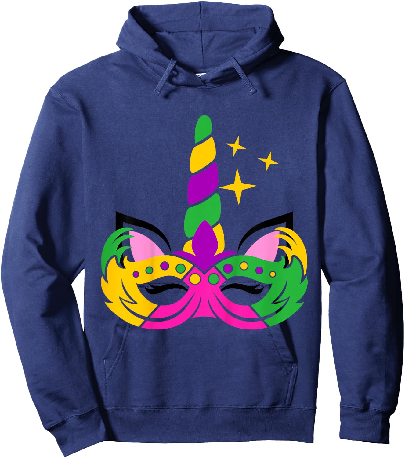 Girls Mardi Gras Unicorn for Baby and Toddler Hoodie - Hoodie | Navy