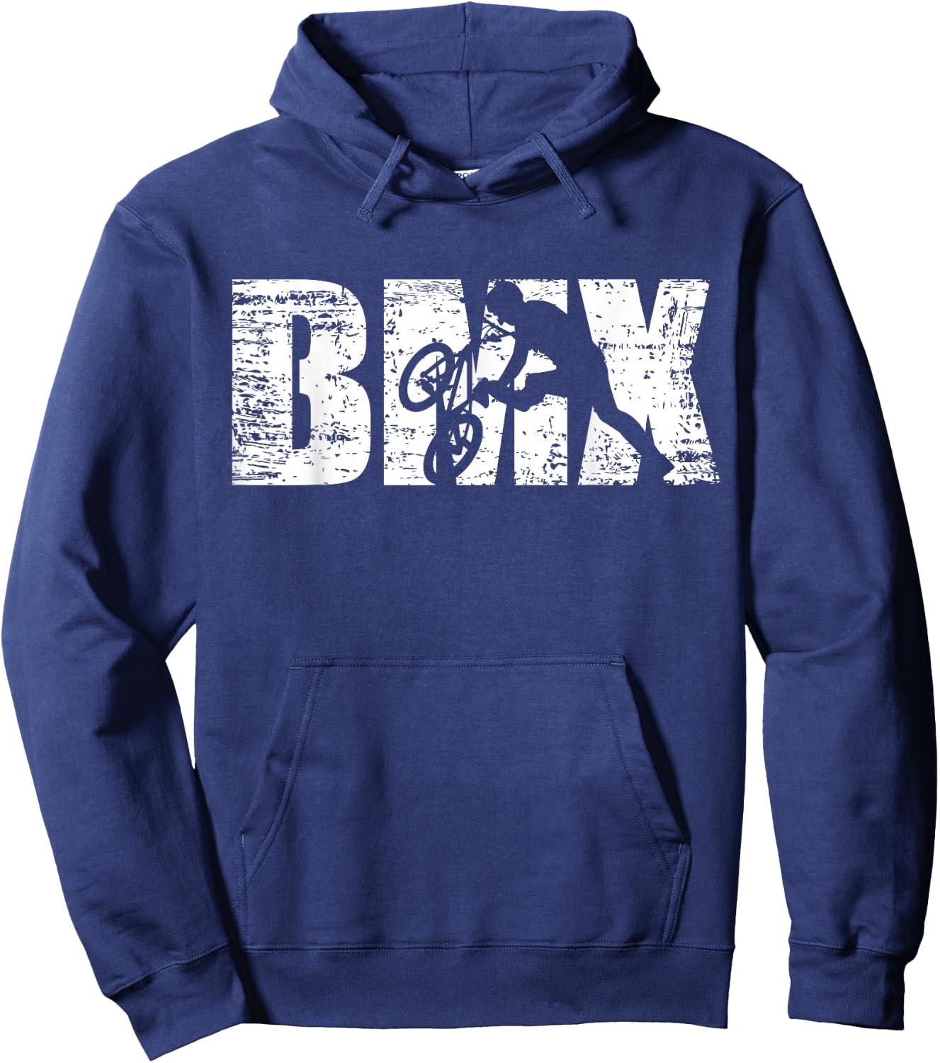 BMX - Distressed Look BMX Rider Hoodie - Hoodie | Navy