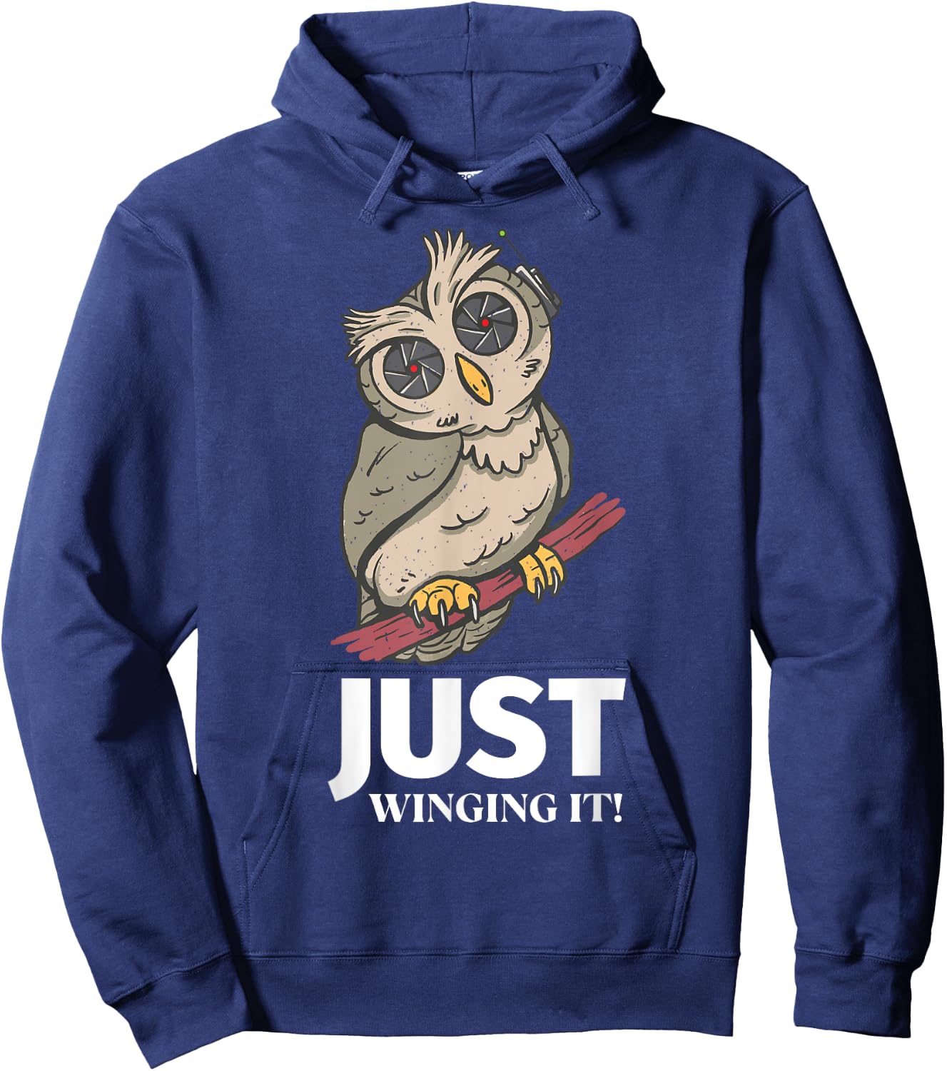 Owl Just winging it! Hoodie - Hoodie | Navy