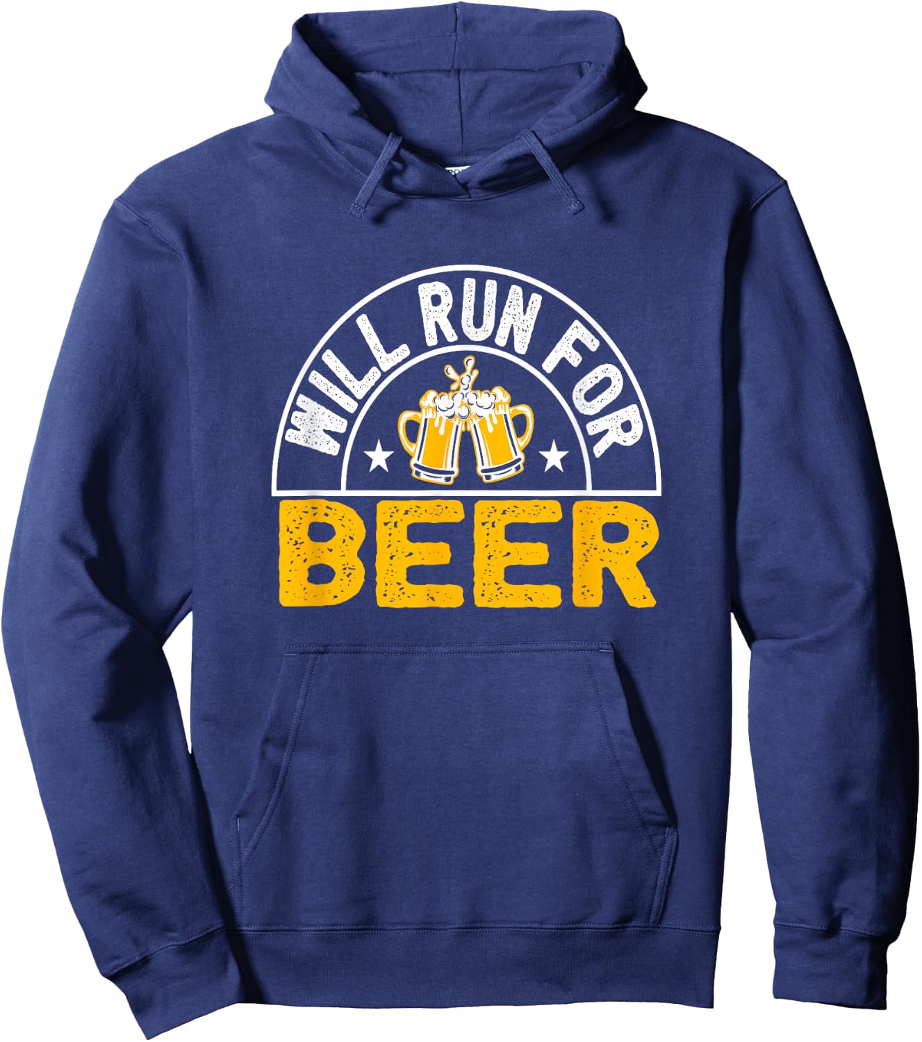 Will Run For Beer funny runner beer drinking Hoodie - Hoodie | Navy
