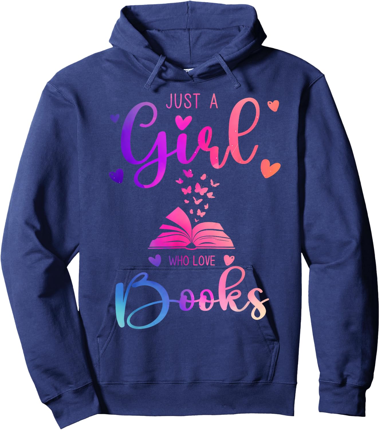 Just a Girl Who Loves Books Dress and Kids Hoodie - Hoodie | Navy